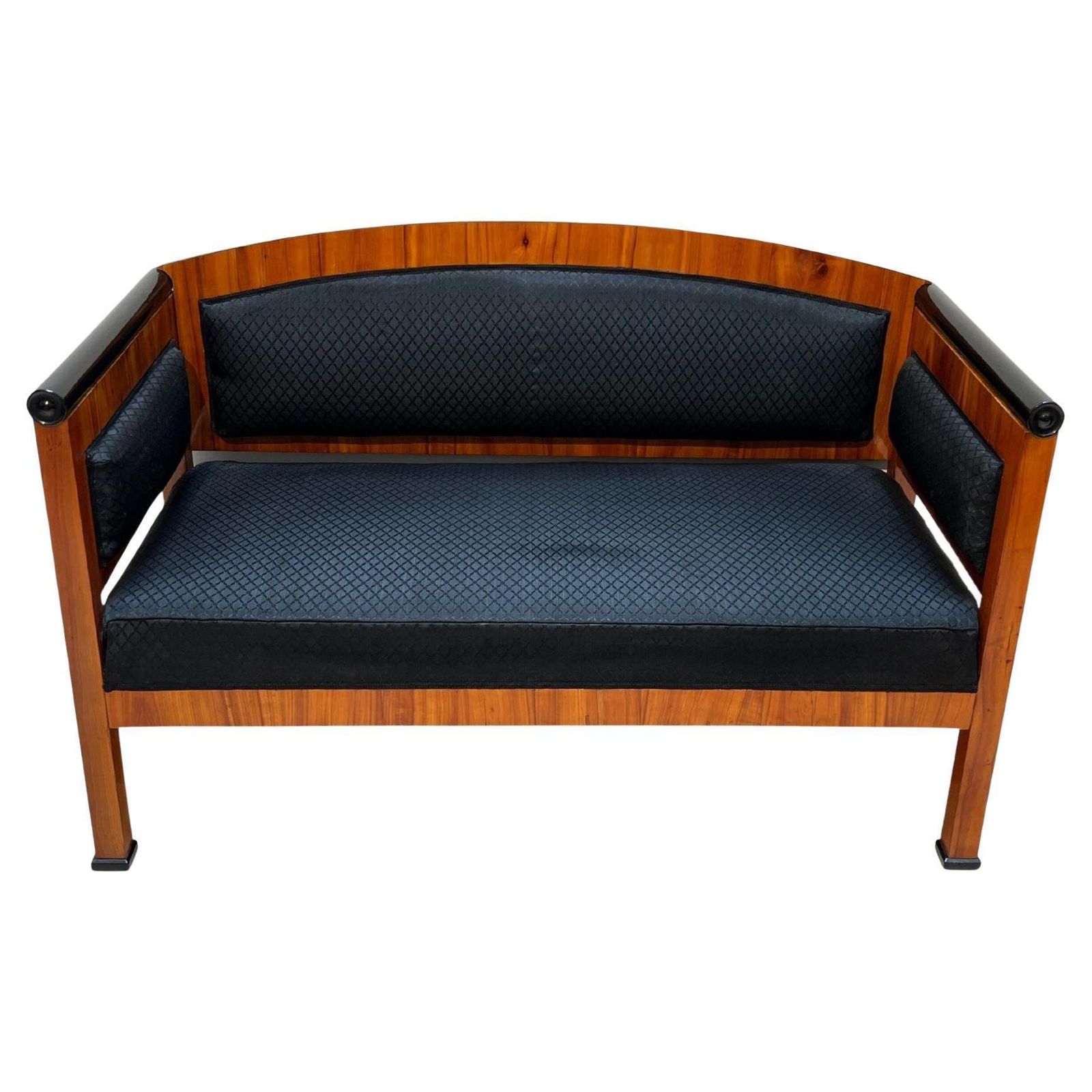 Biedermeier Sofa, Cherry Veneer, Horsehair, South Germany Circa 1830