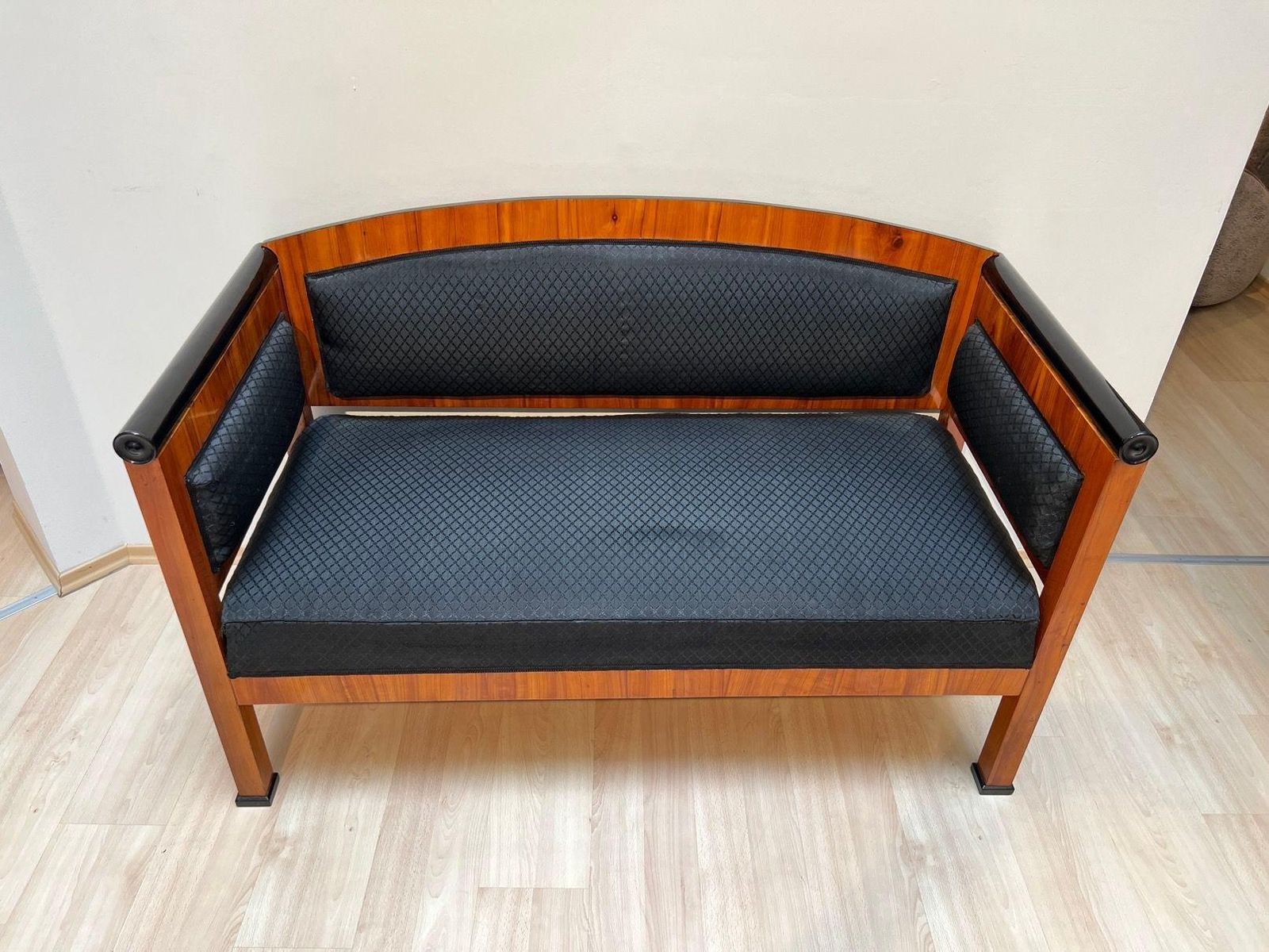 Biedermeier Sofa, Cherry Veneer, Horsehair, South Germany Circa 1830 photo Furniture