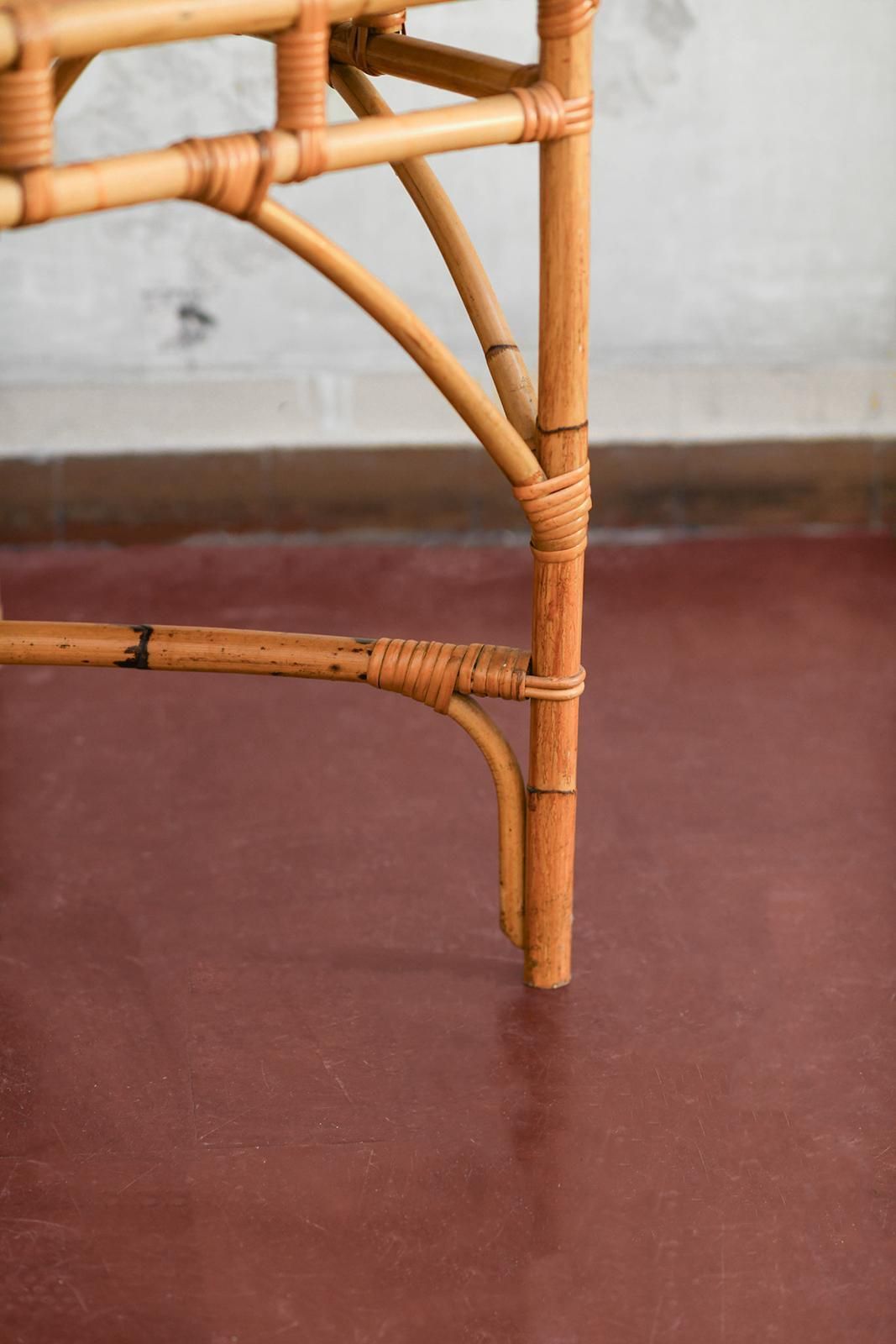 photo furniture 1970s Bamboo And Cane Fabric Dining Set