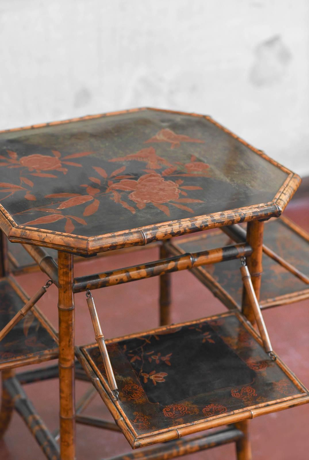 “Tea Table” In Bamboo And Lacquered Wood, Attributed To Perret & Vibert, France photo 9098.0