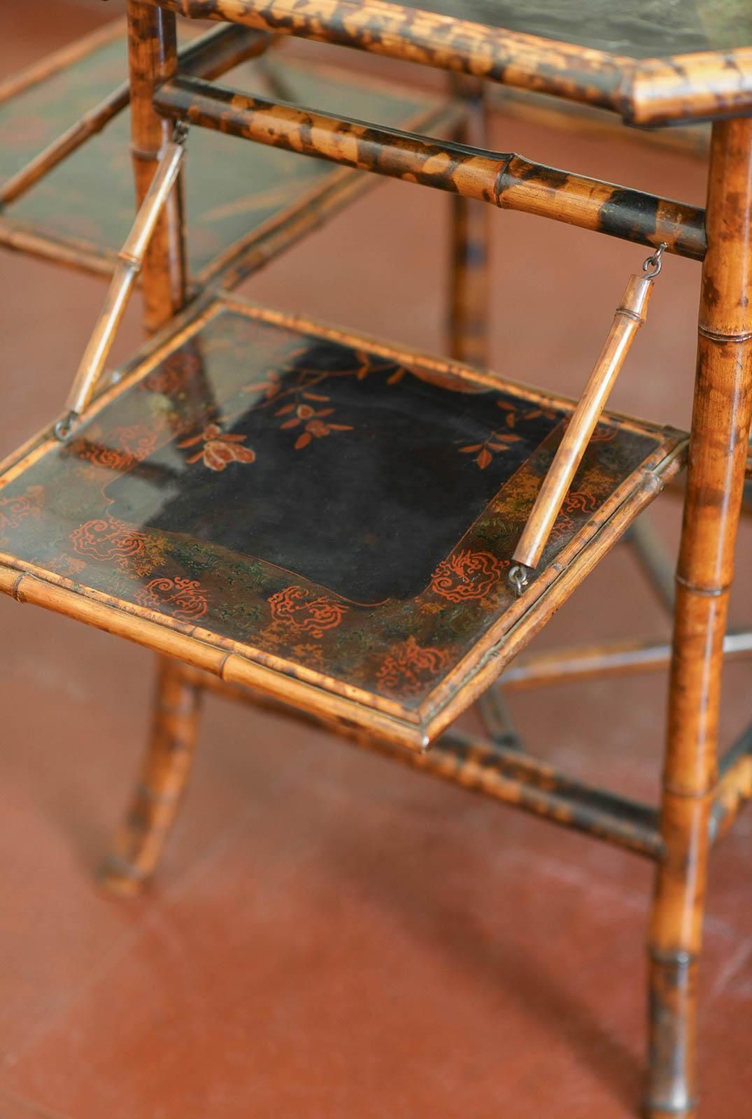 “Tea Table” In Bamboo And Lacquered Wood, Attributed To Perret & Vibert, France photo buy