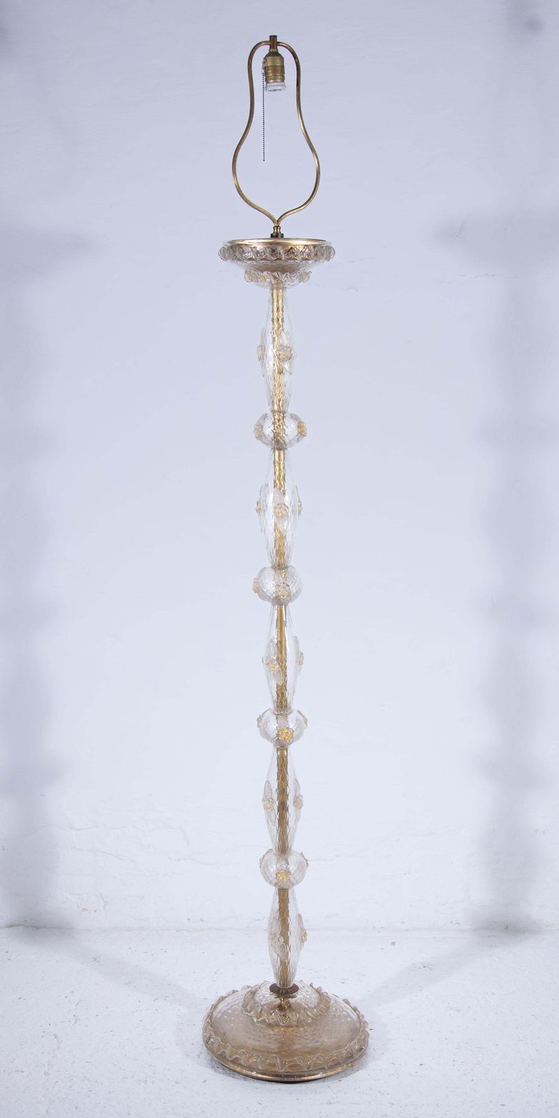 Art Deco Murano Floor Lamp Attributed By Barovier & Toso, 1930s photo for sale
