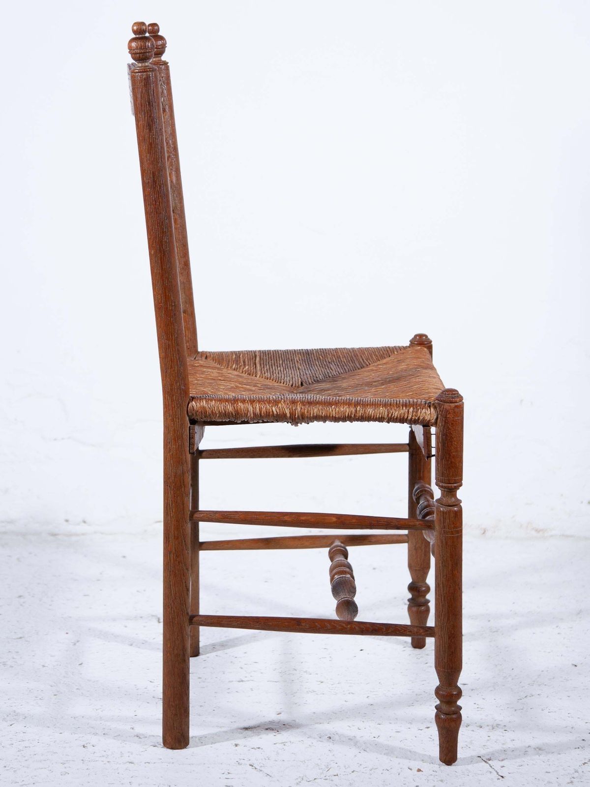 Antique Ladder Back Rush Seat Chairs Set Of Six photo Furniture