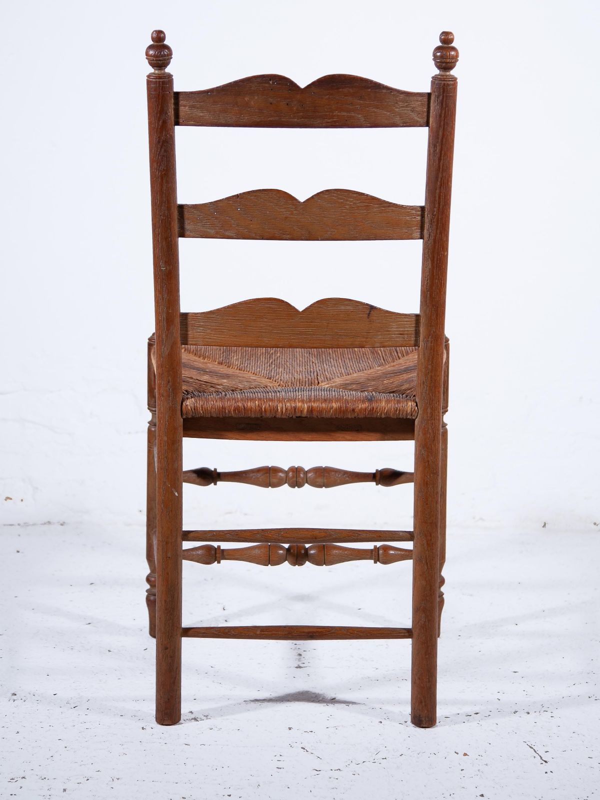 Antique Ladder Back Rush Seat Chairs Set Of Six photo vinterior
