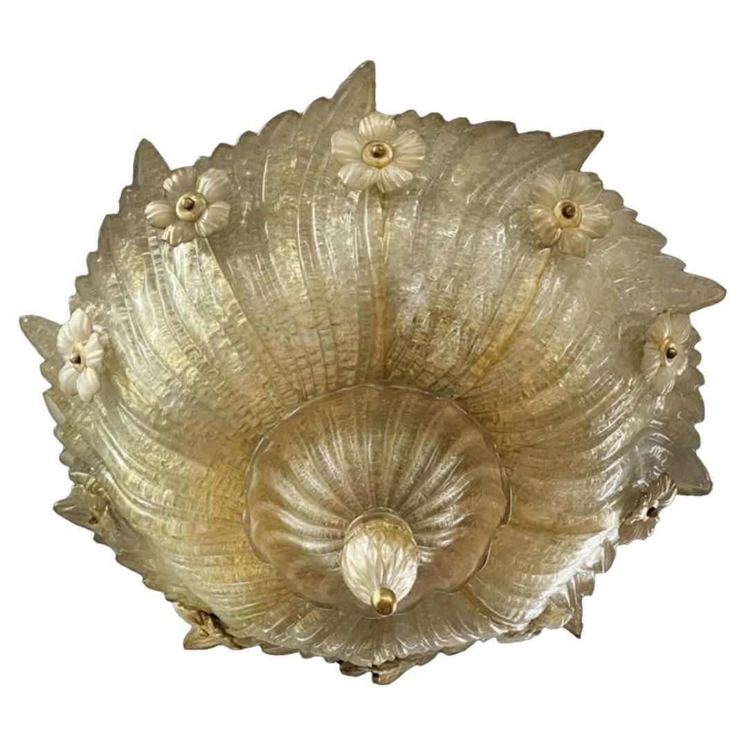 Grand Hotel Ceiling Flush Mount By Barovier & Toso, Murano, 1980s