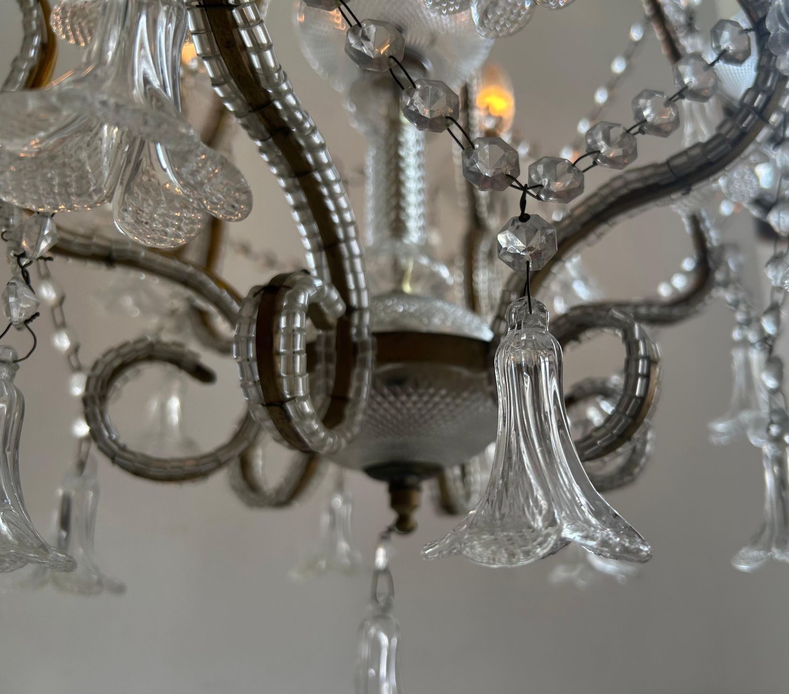 Lullaby In The Mist, Magnificent Pair Of Murano Glass Chandeliers, 1950's photo Lighting