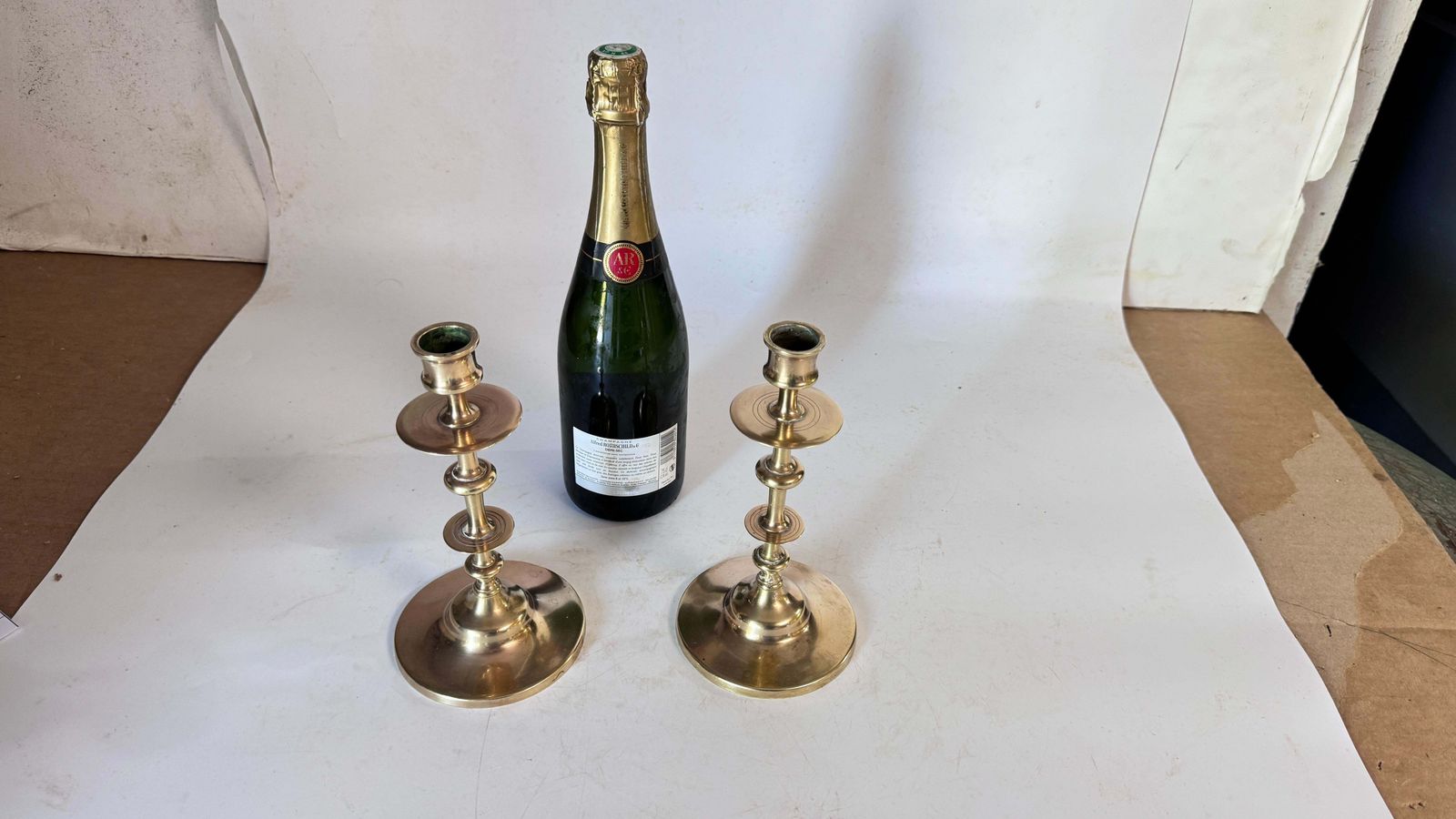 Pair Of 19th Century French Solid Brass Candlesticks – Minimalist Design photo furniture