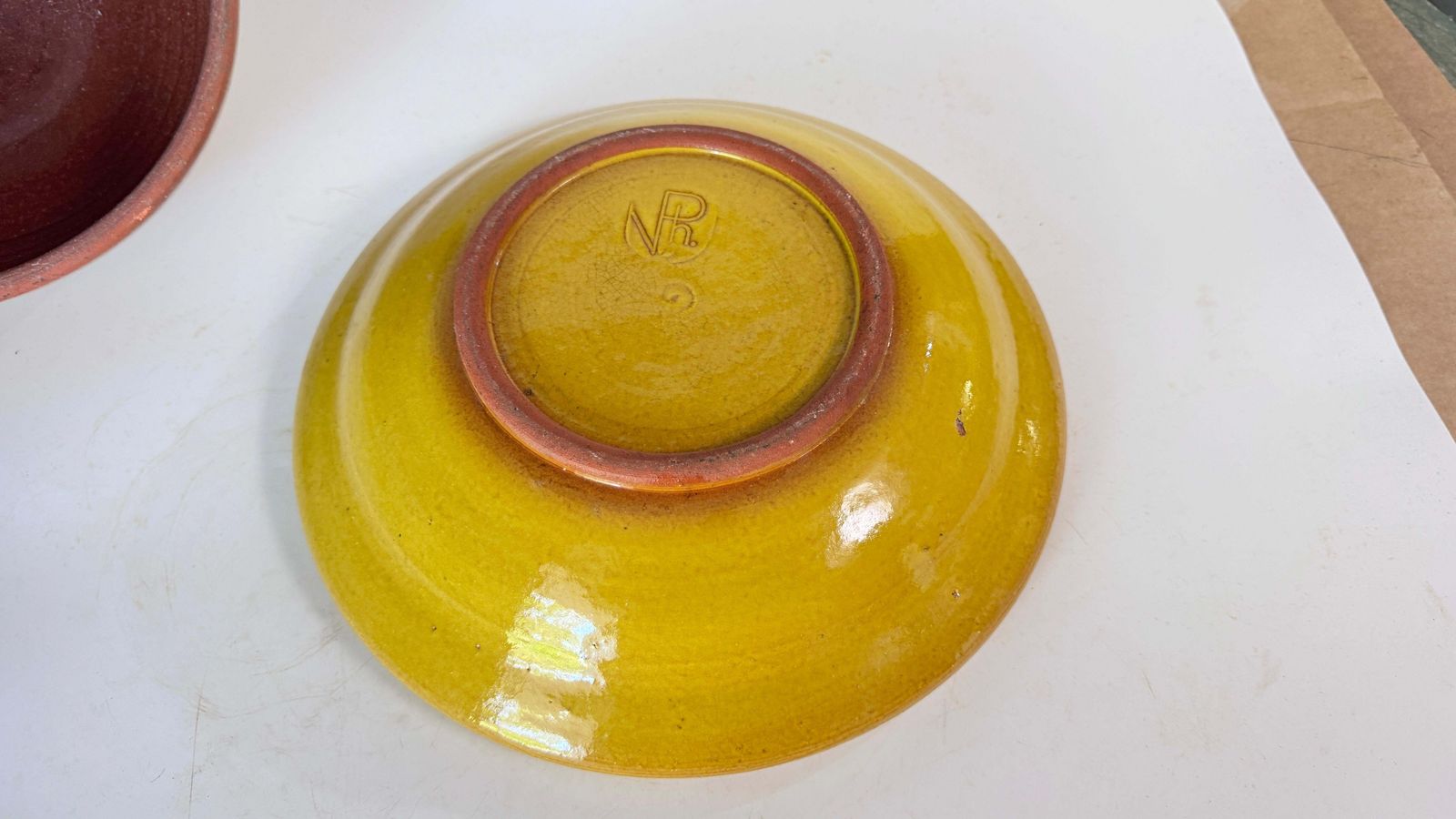 photo furniture Glazed Terracotta Tajine Soup Tureen Early 20th Century Yellow Enameled Pottery