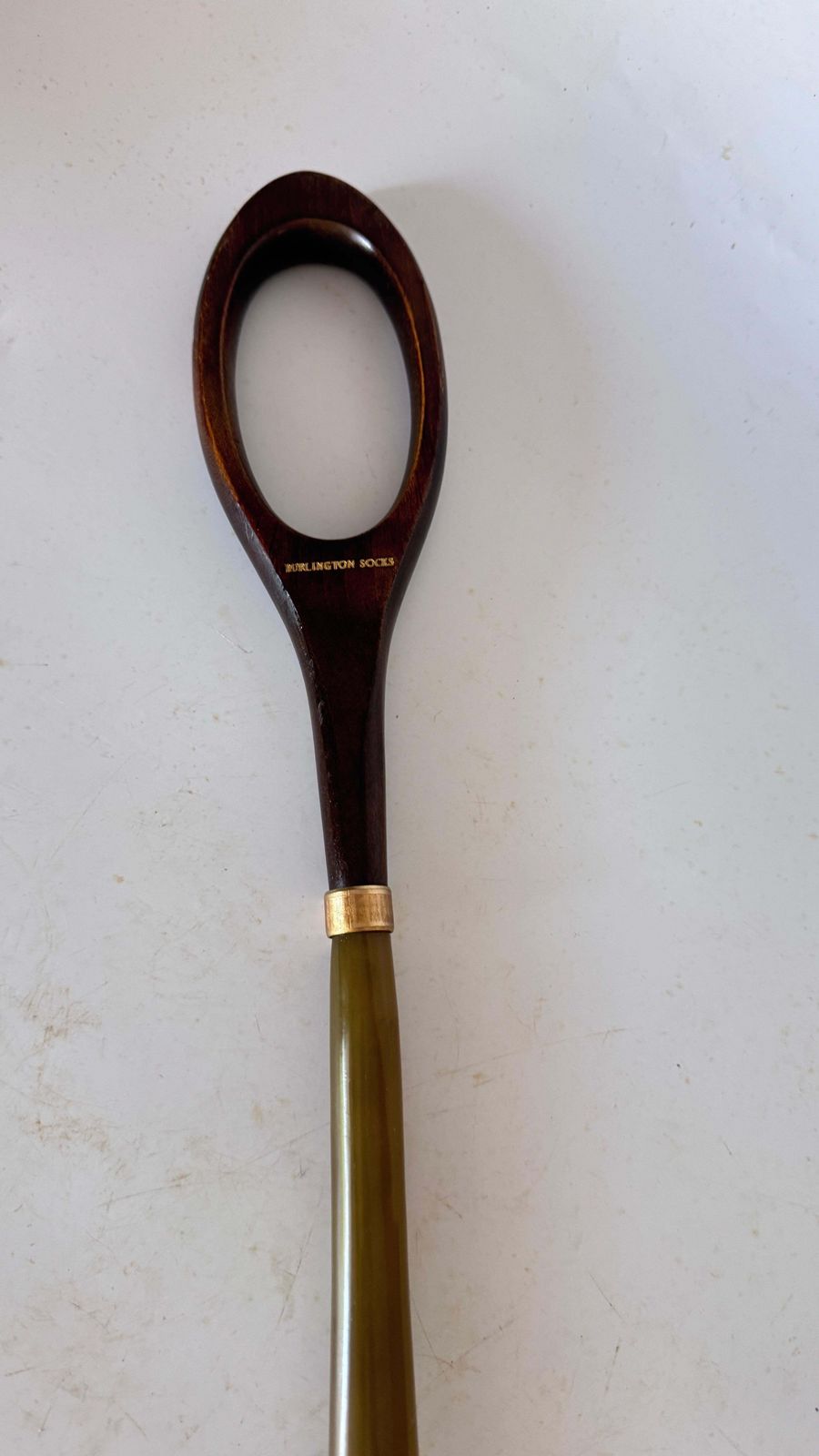 photo for sale Long Shoehorn In Wood And Horn – French Craft – 1970s