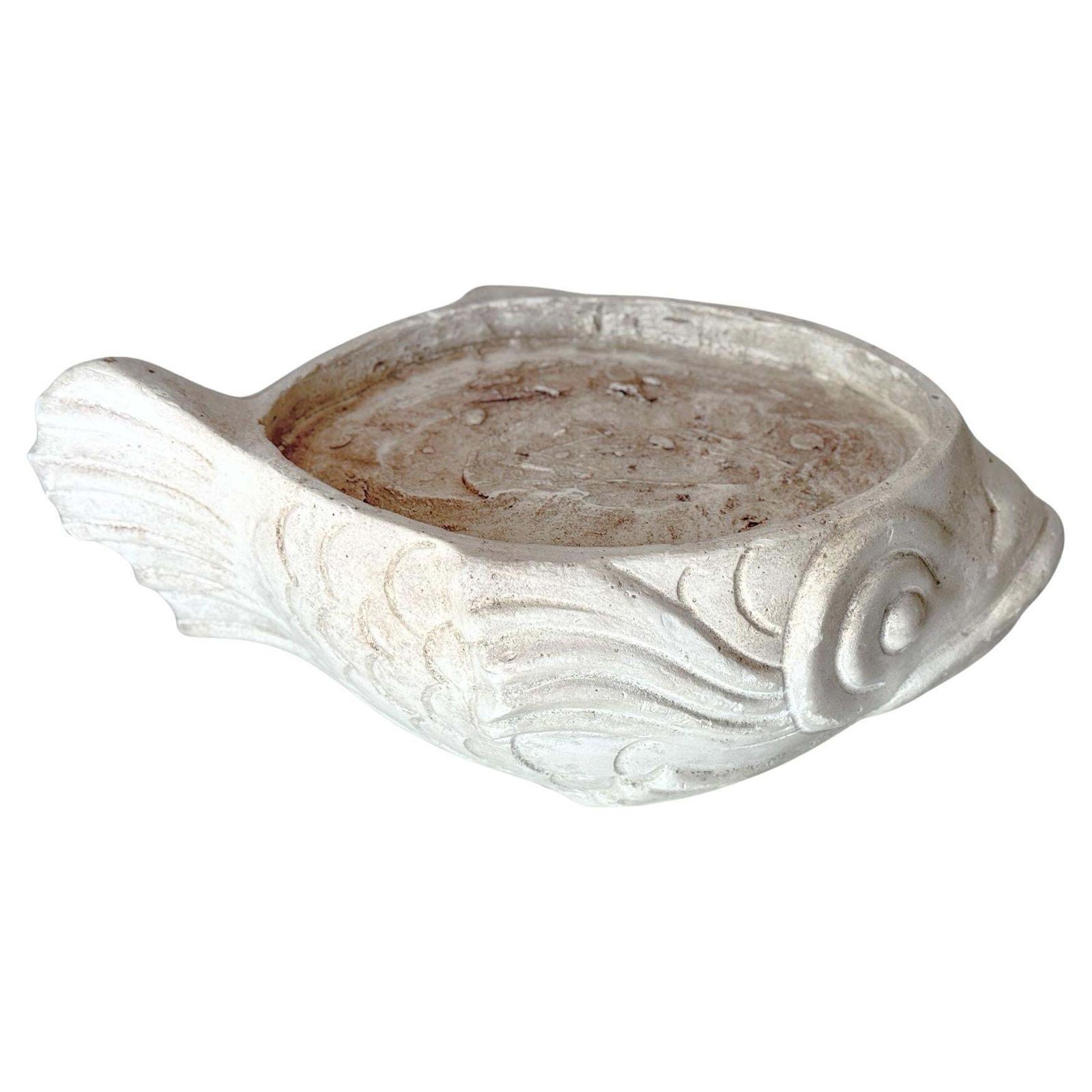 Large Plaster Jardinière France, 1930s Fish Sculpture In The Style Of Martel photo for sale