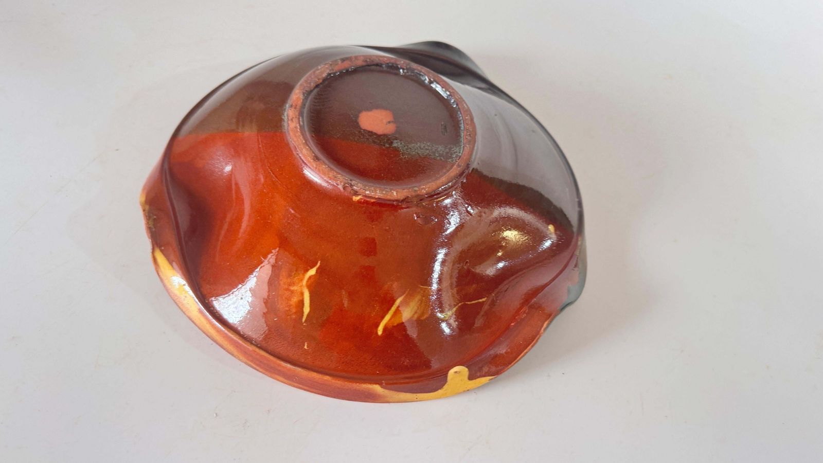 photo buy 1970s French Glazed Pottery Platter With Bull Motif, Vibrant Southern Colors