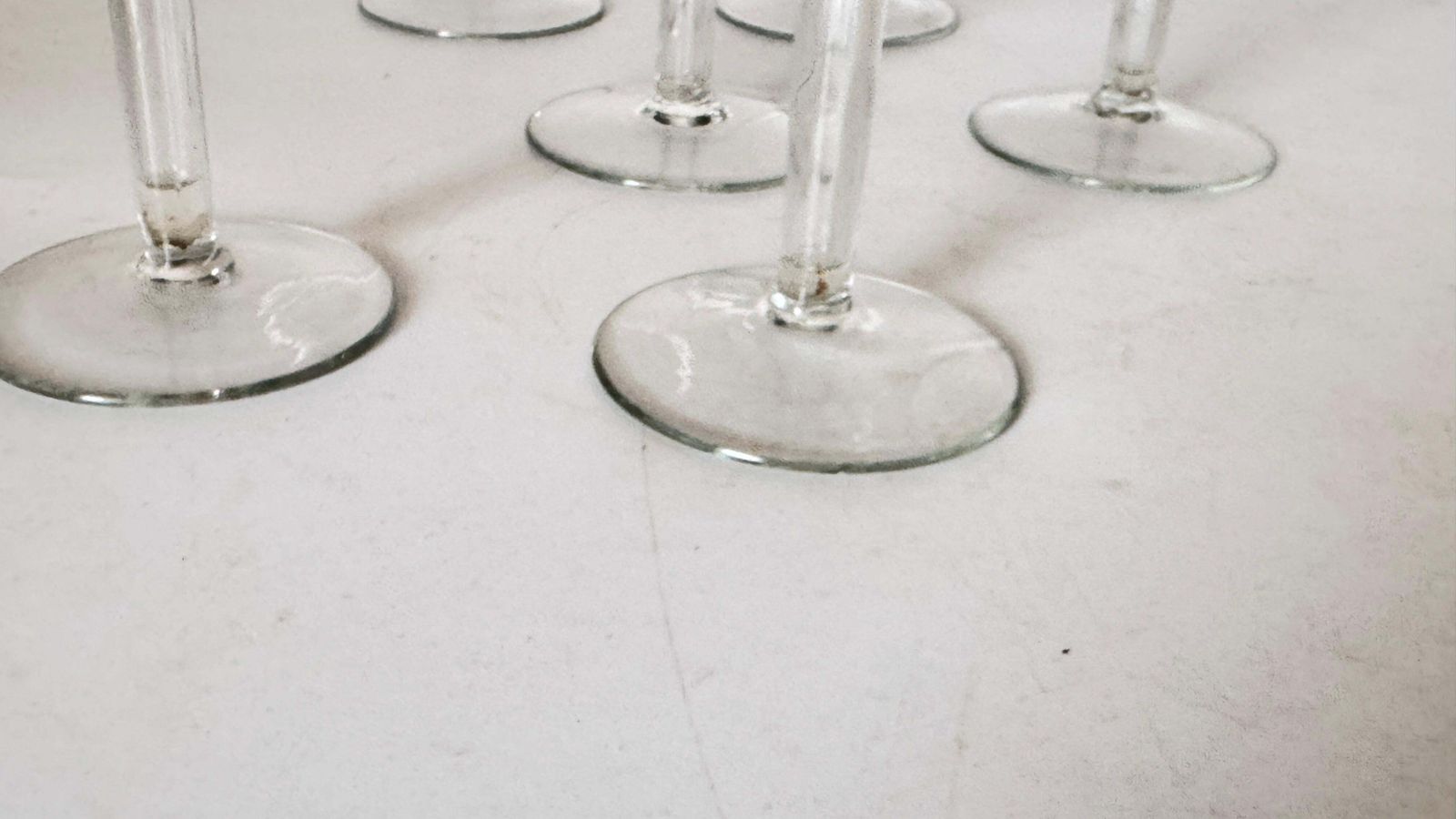 Set Of Six French Crystal Champagne Coupes, Single Piece Design With Duck Motifs photo buy