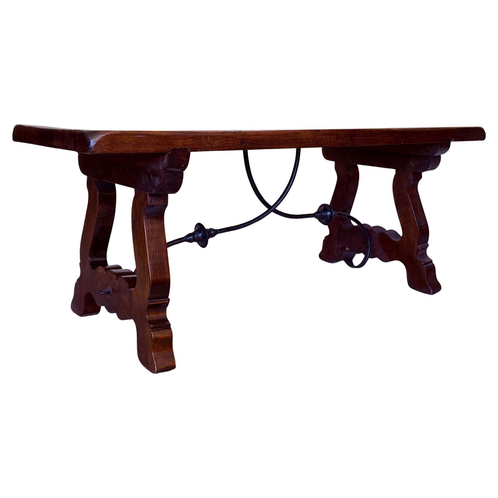 Spanish Rectangular Coffee Table With Lyre Legs