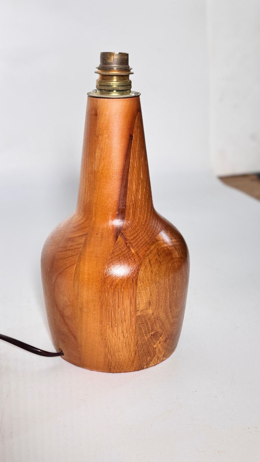 Petite Scandinavian Style Table Lamp, Pear Shaped Light Wood, 1960s photo buy