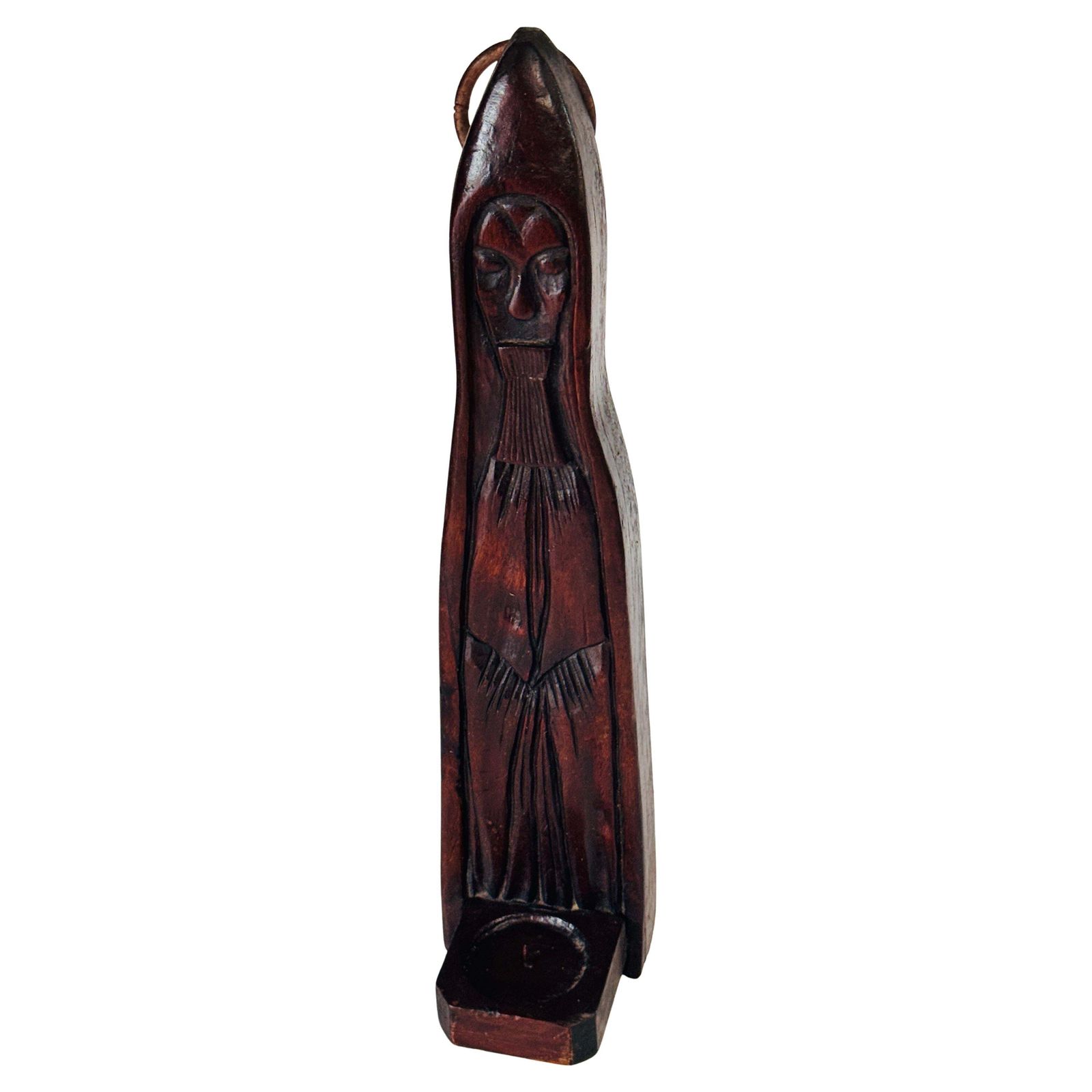 Abstract Wood Candle Holder Sculpture France 19th Century photo for sale