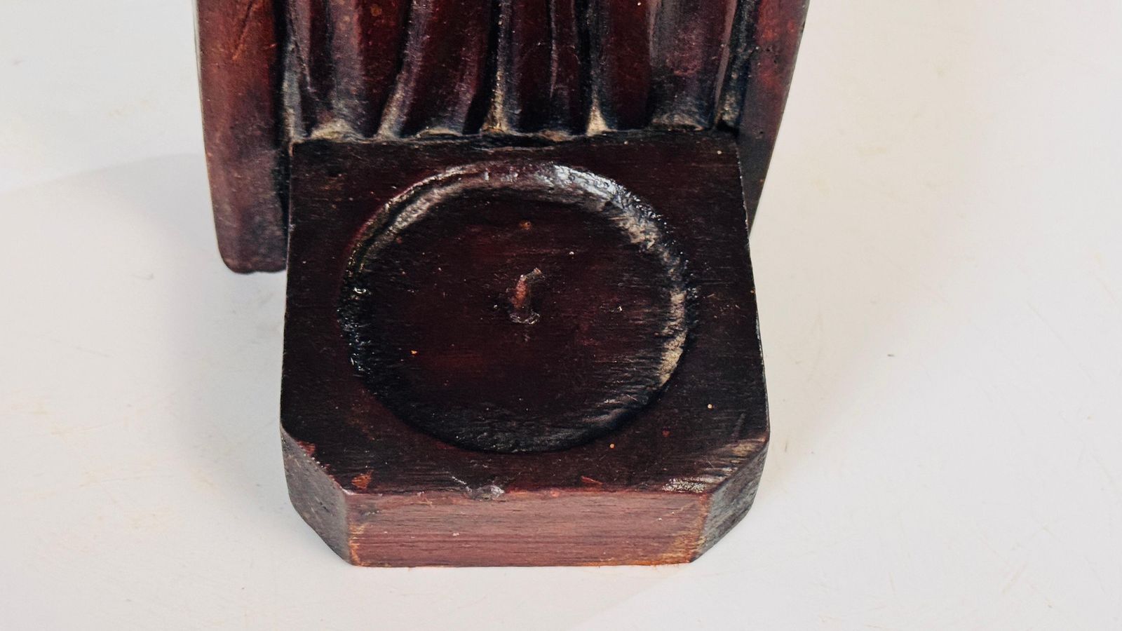 Abstract Wood Candle Holder Sculpture France 19th Century photo buy