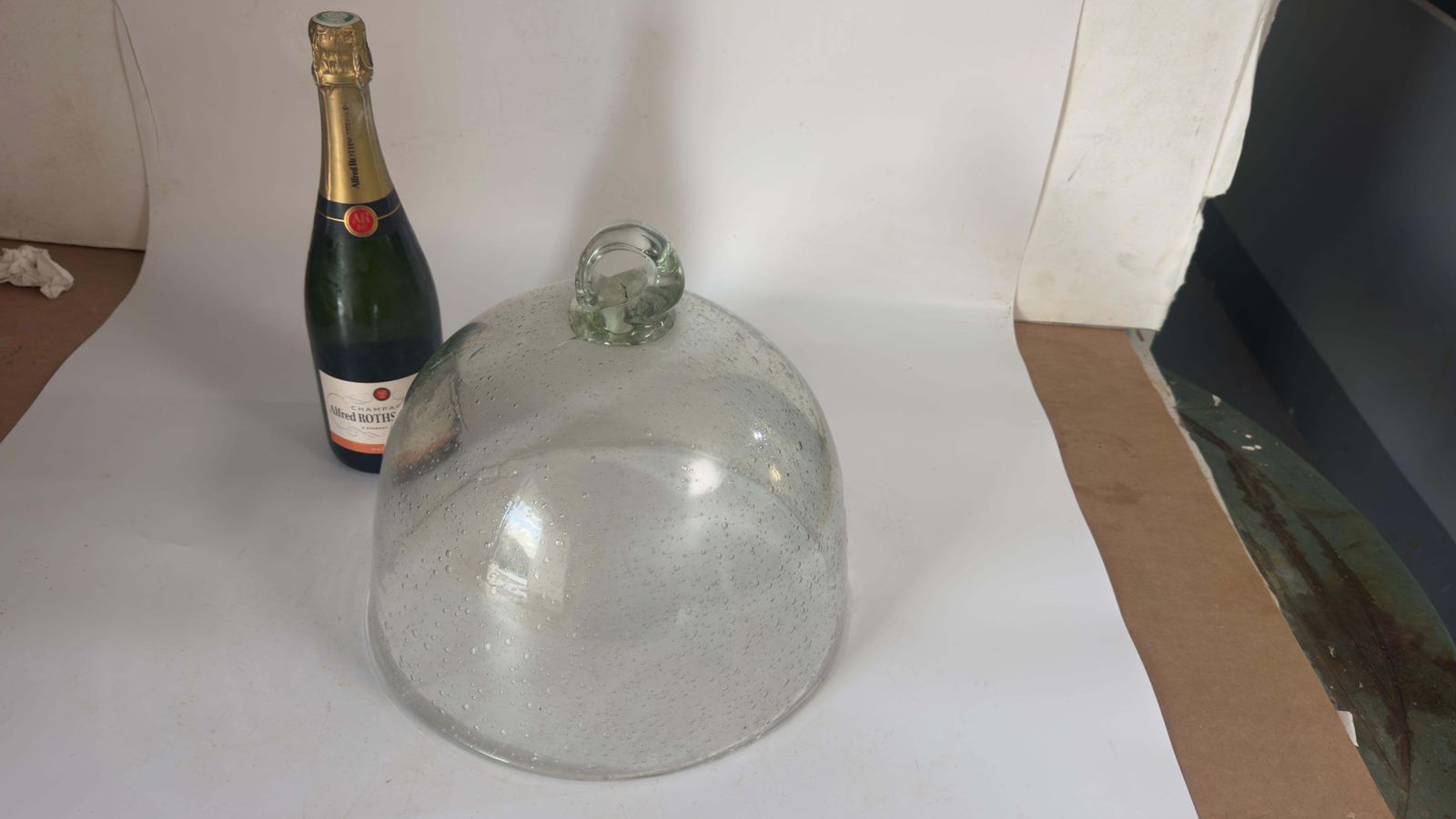 Serving Tray Cloche Plate Bell For Cheese Or Fruit In Glass By Biot France photo furniture