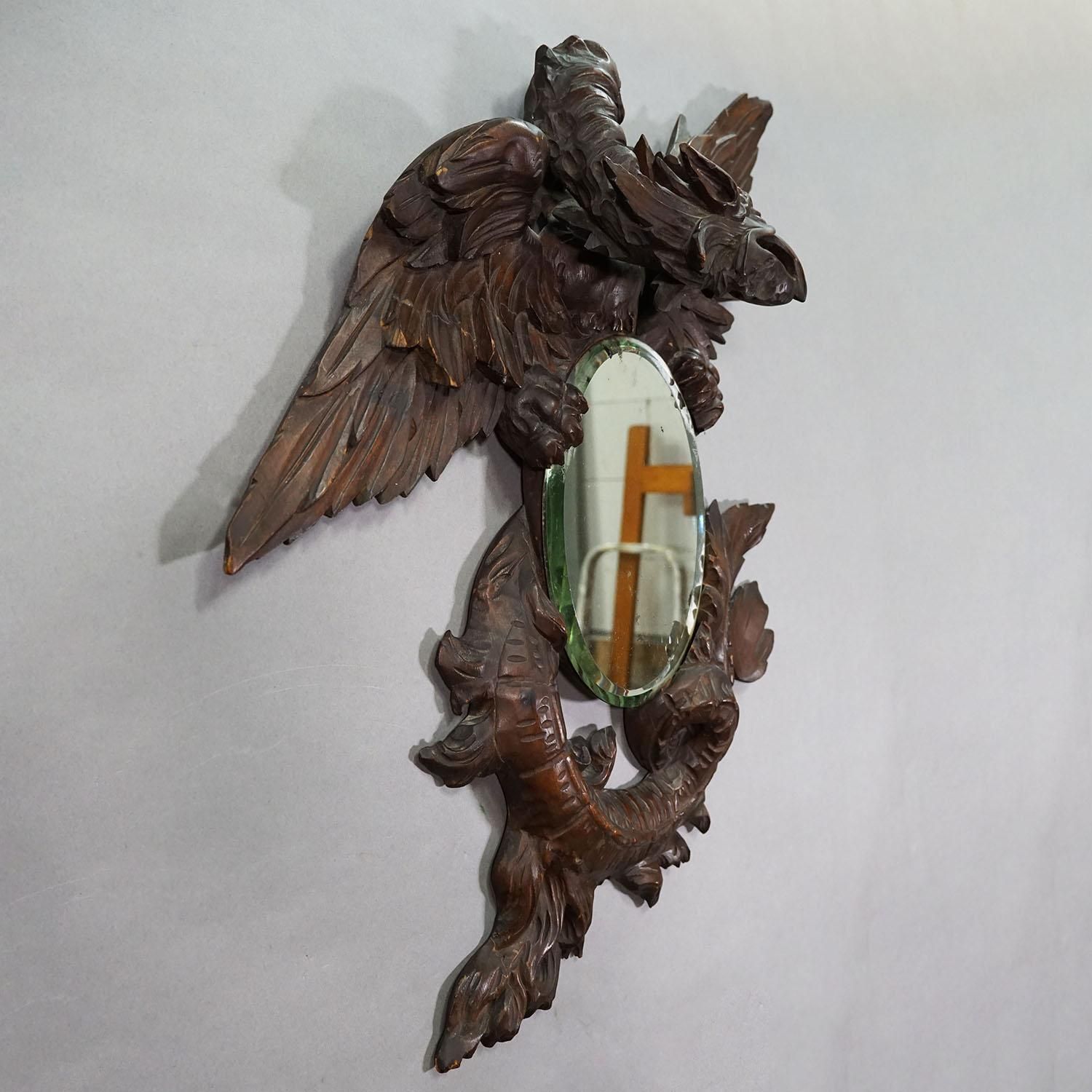 Victorian Mirror With Carved Dragon In The Manner Of Gabriel Viardot Ca. 1880 photo furniture
