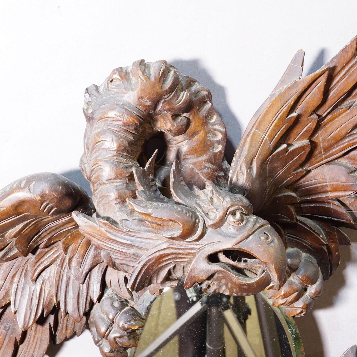 Victorian Mirror With Carved Dragon In The Manner Of Gabriel Viardot Ca. 1880 photo for sale