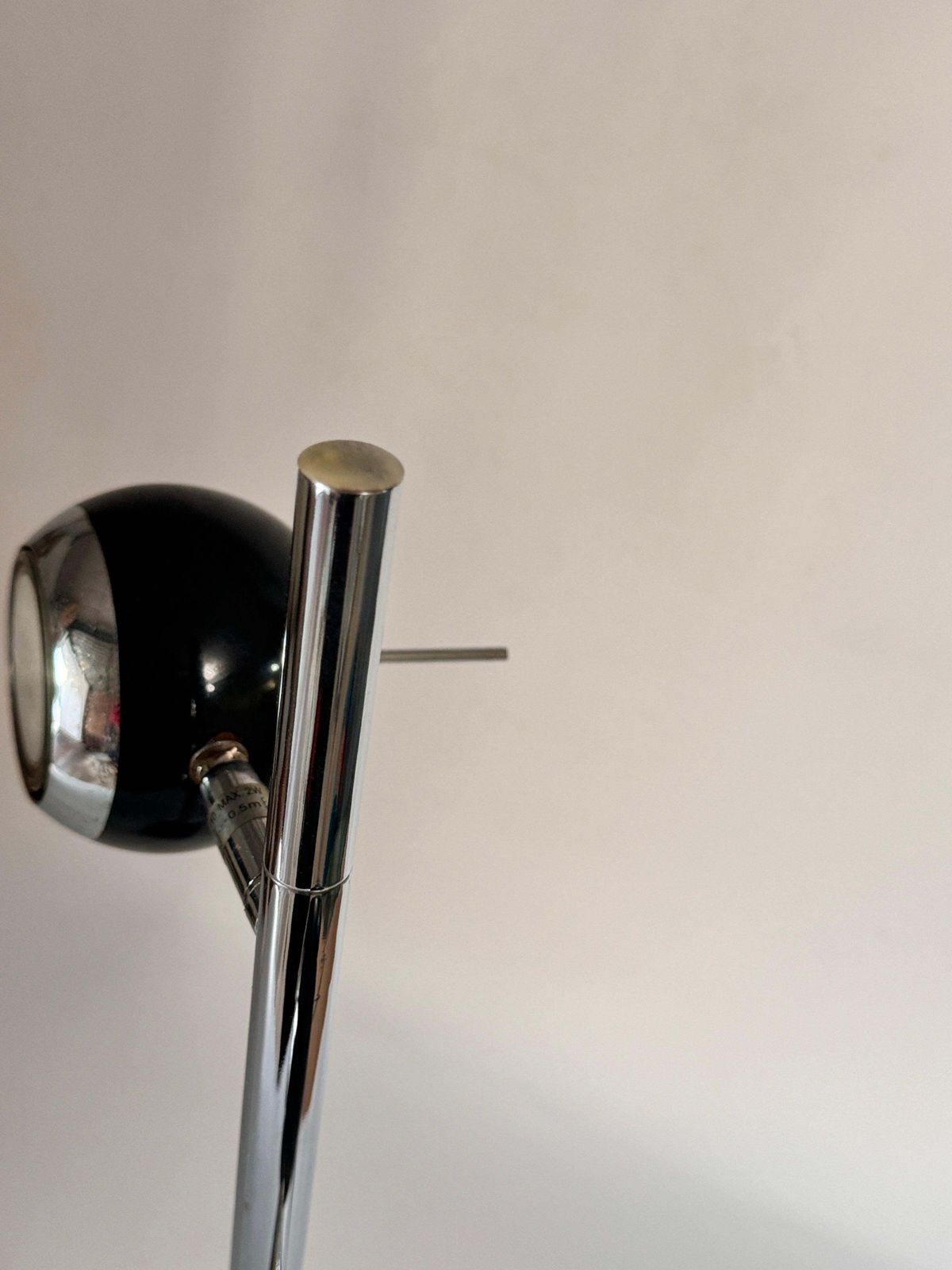 Eyeballs Table Lamp, 1980s Black And Siver Color France Removable Globes photo vinterior