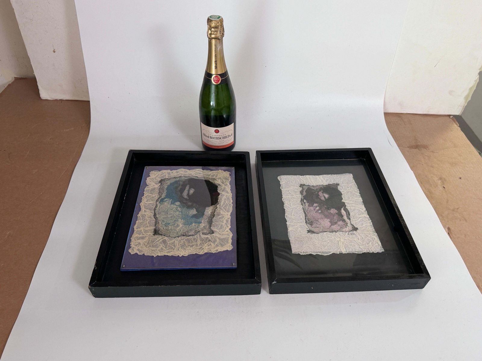 Pair Of Crumpled Paper By Sierra V In The Style Of Ladislas Kijno  France 1970 photo furniture