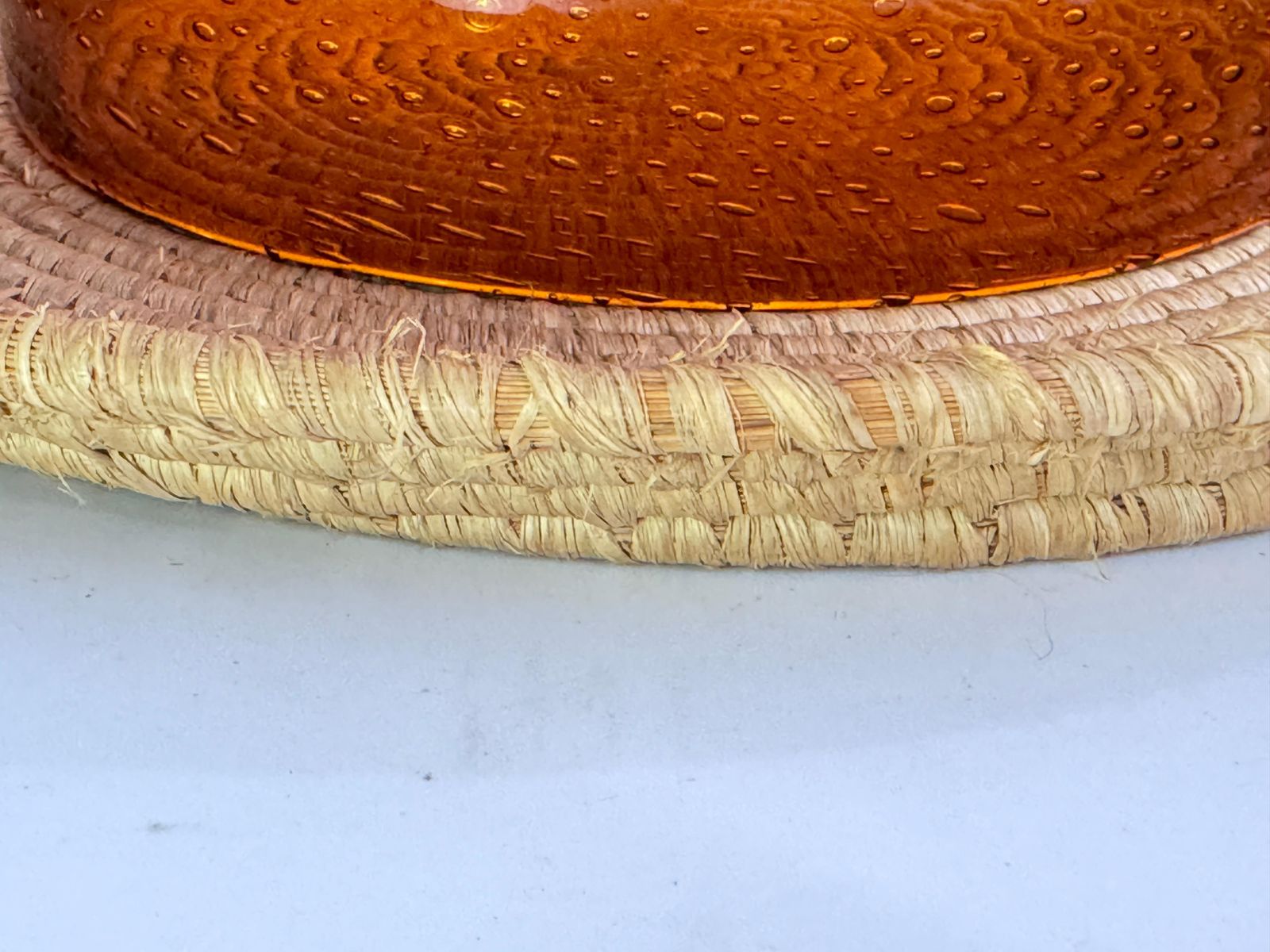 Serving Tray Cloche Plate Bell For Cheese Or Fruit In Rattan And Glass Italy photo buy