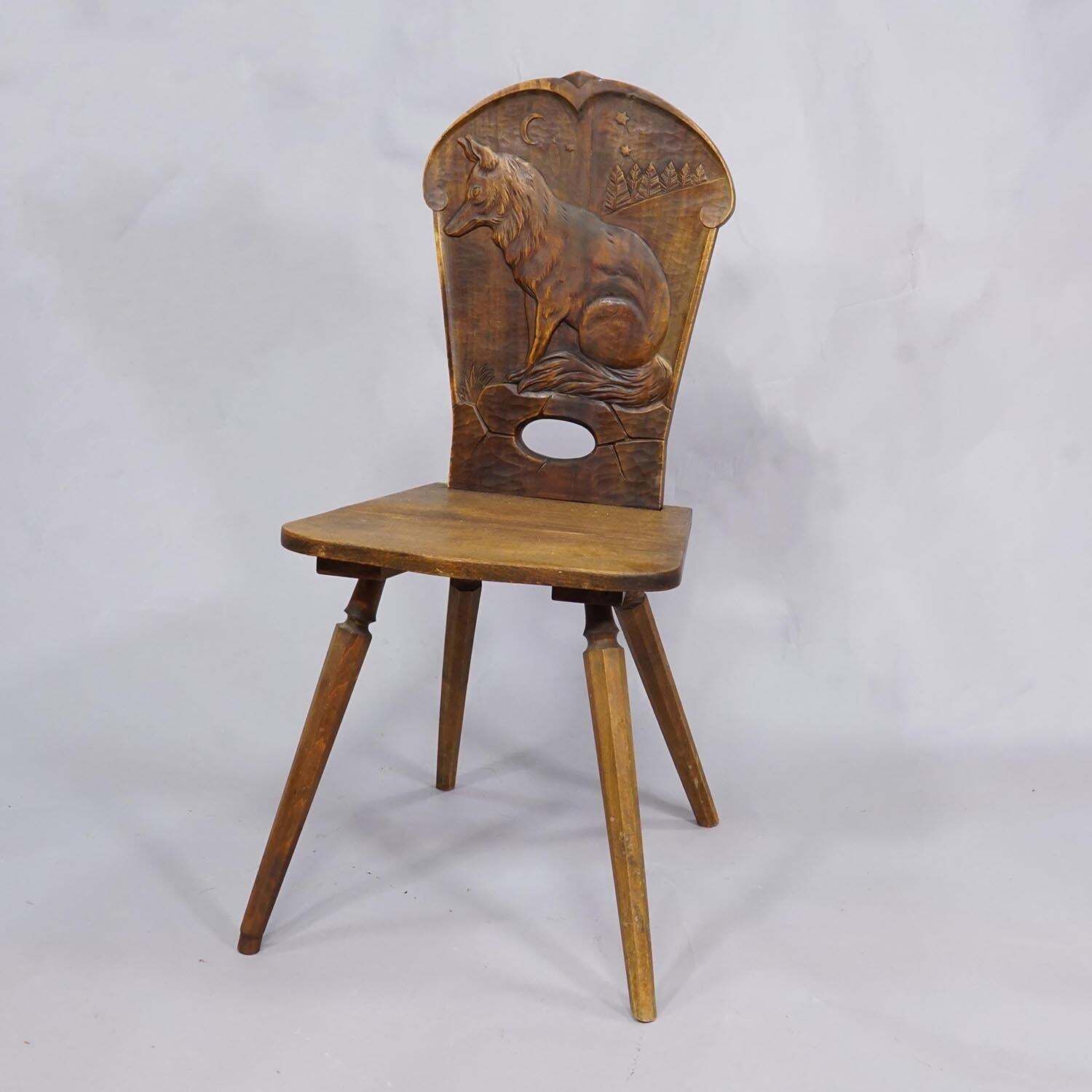 Houten Gesneden Beierse Stoelenbankstoel, ca. 1900 photo furniture