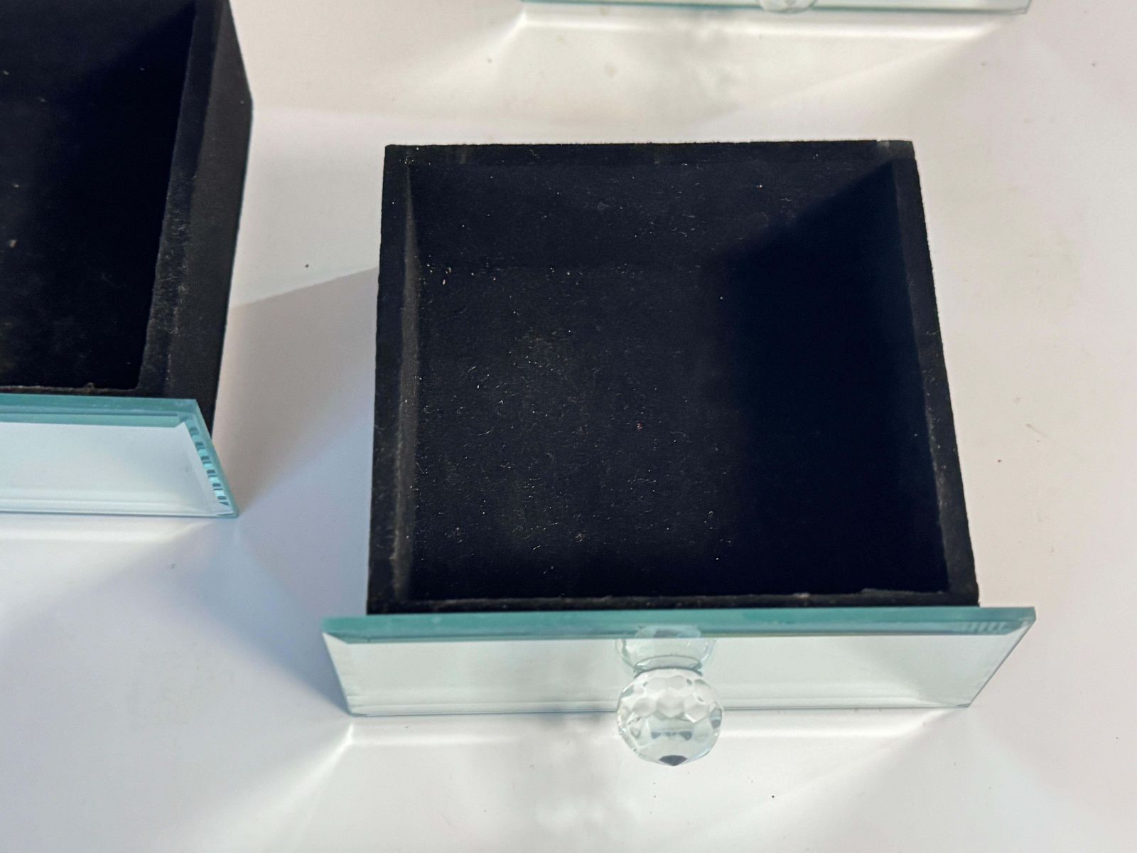 photo furniture 1940 French Clear Mirrored Decorative Jewelry Box Regtangular