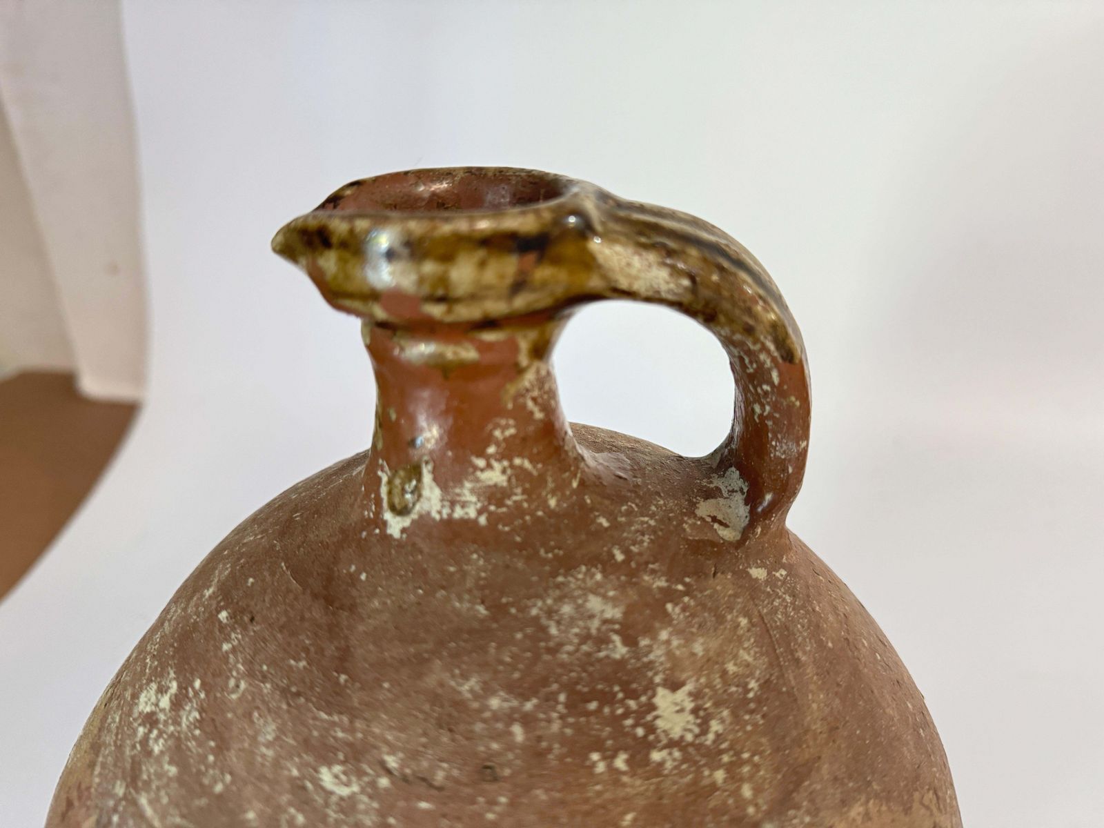 Japanese Style Stoneware Pottery Jug Pitcher With Amazing Glaze  19th France photo 468.0