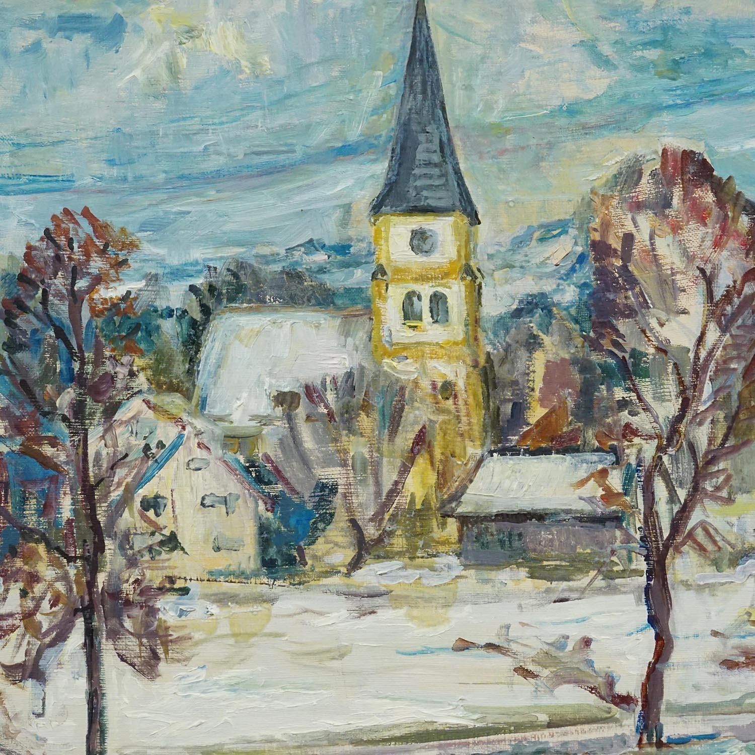 Vintage Olieverfschilderij Van Taufkirchen, Beieren, Alexander Michael 1975 photo Kunst