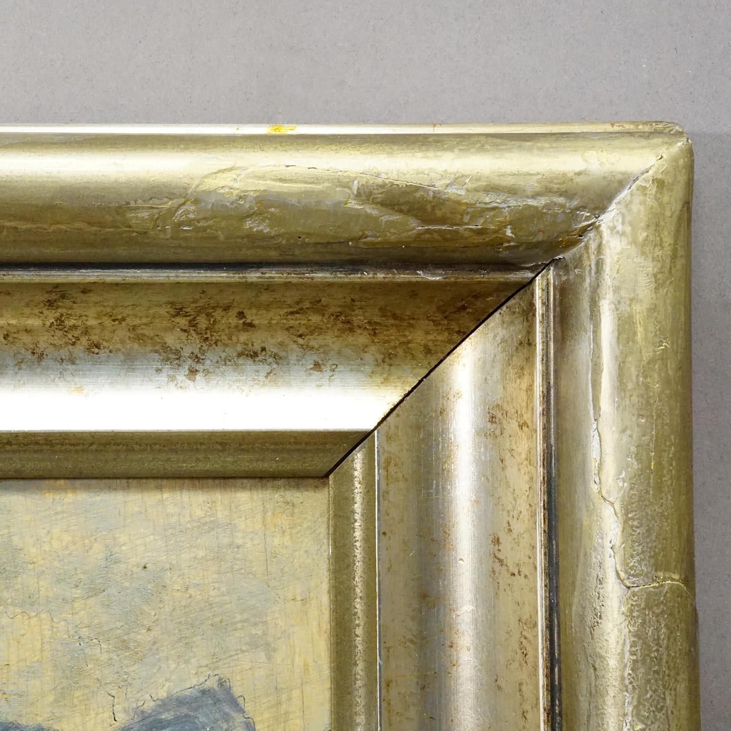 Biedermeier Schilderij Van Een Europees Alpendorp, Late 19e Eeuw photo vintage