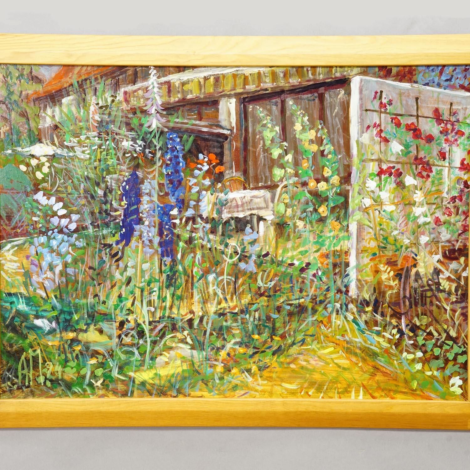 Impressionistic Oil Painting Of A Garden Scenery, Alexander Michael 1994 photo for sale