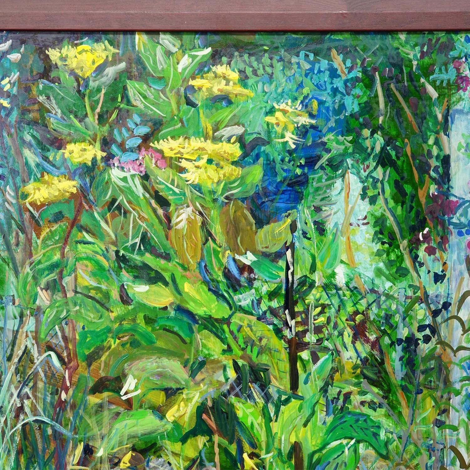 Vintage Impressionistic Oil Painting Of A Garden Scenery, Alexander Michael 1994 photo 536.0