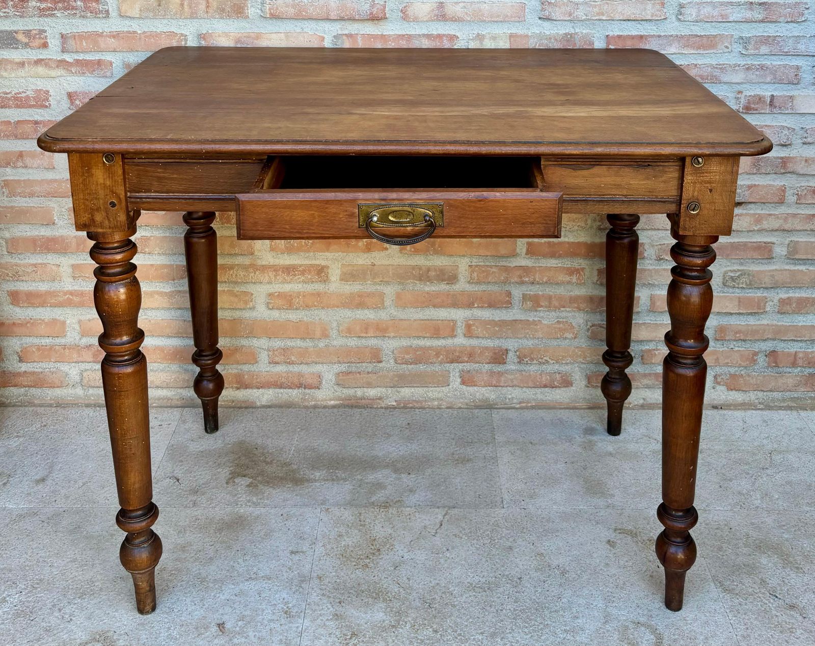 Table de travail rustique française en chêne, années 1920 photo 1696.0