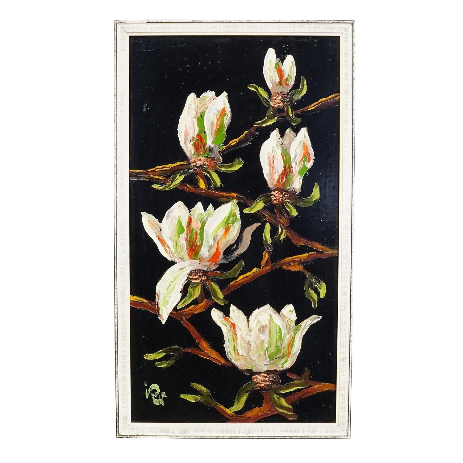 Art A Set Of Five Vintage Flower Still Live Paintings photo