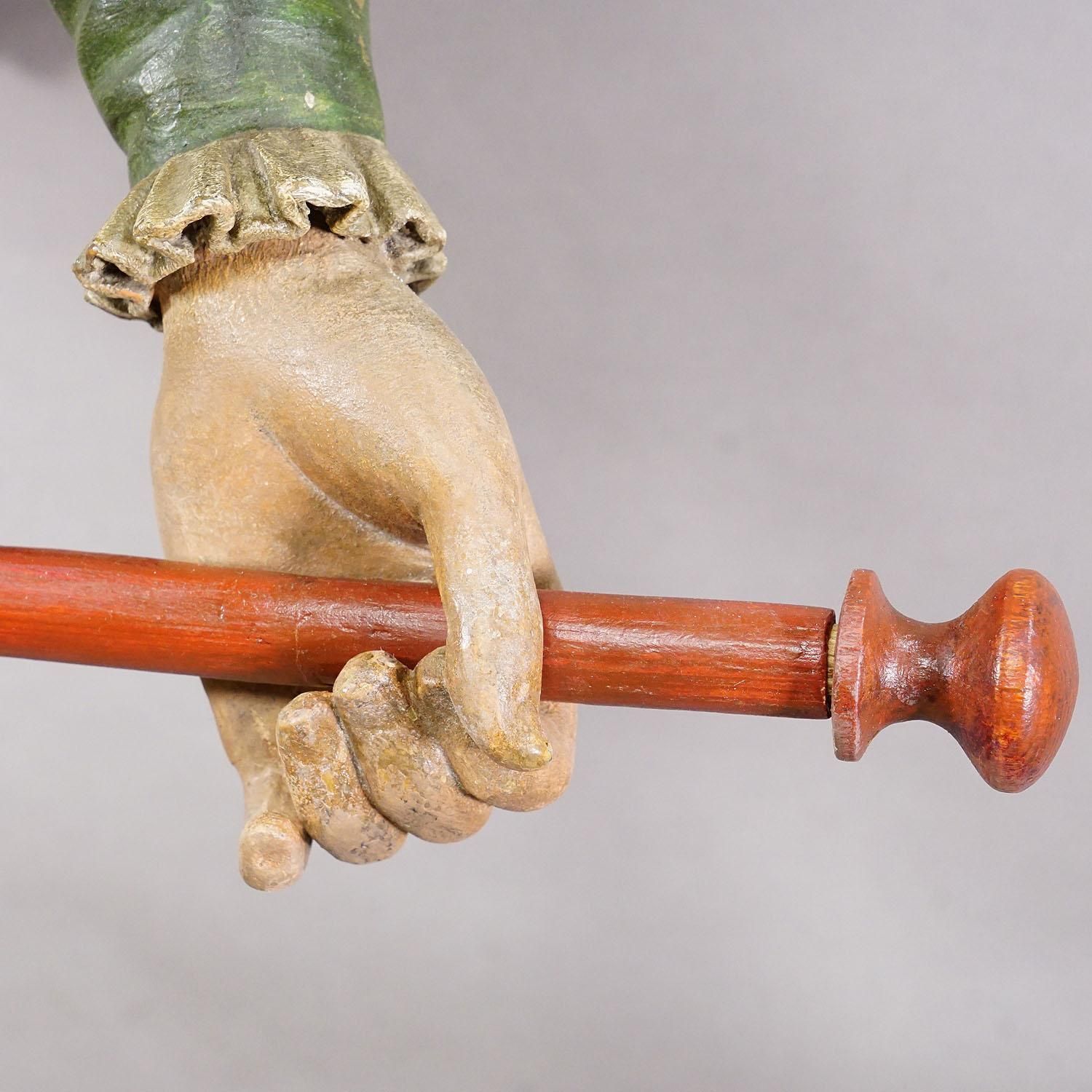 photo furniture Lovely Carved Wooden Lady Towel Holder Ca. 1900