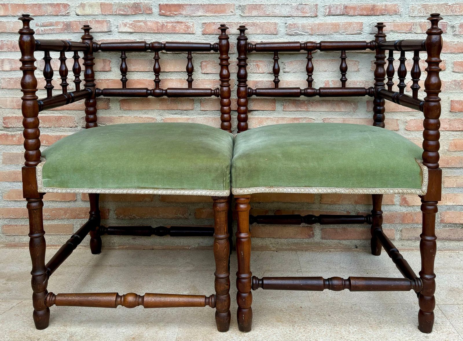 Fauteuils d'angle français mid-century, années 1940, lot de 2 photo 2533.0