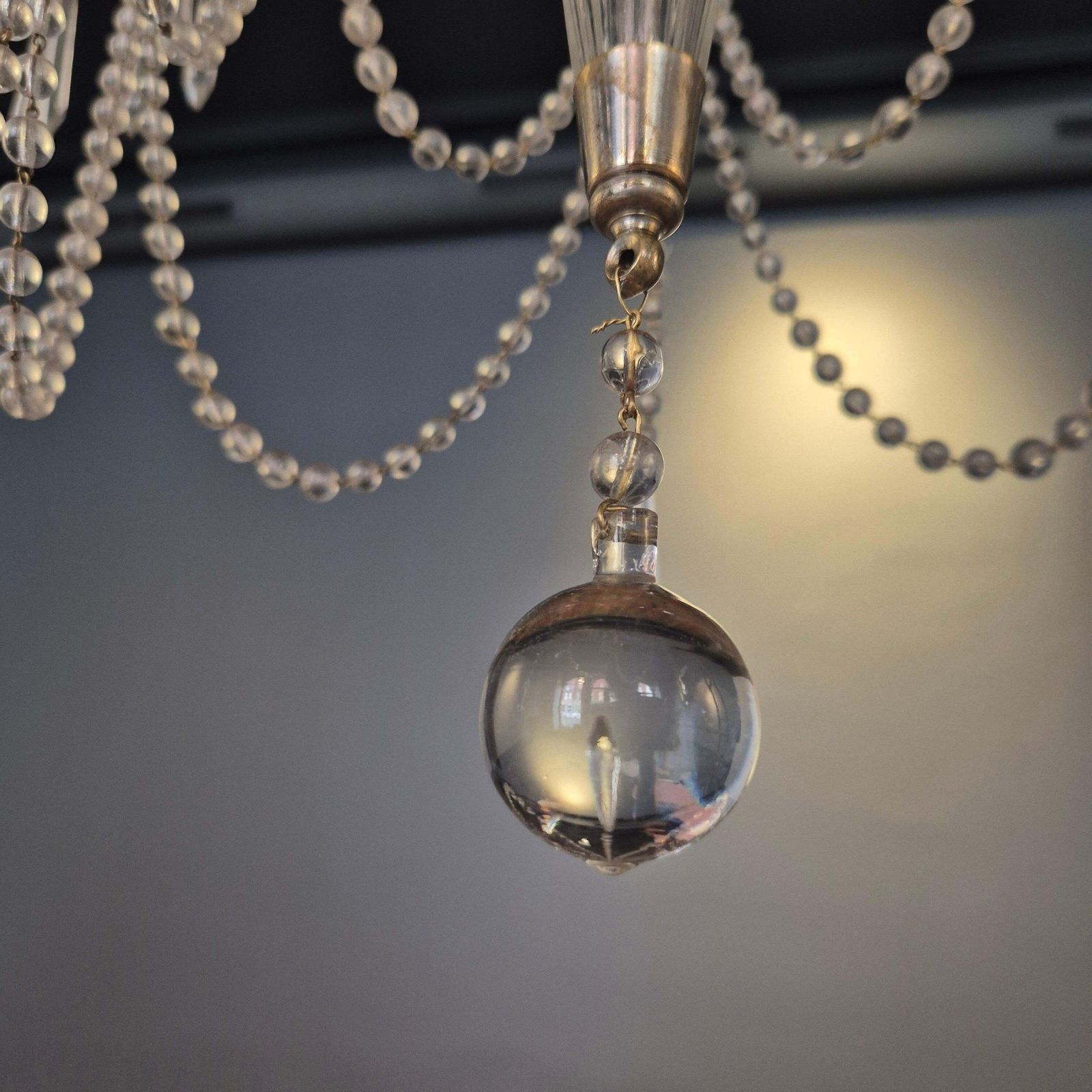 Chandelier, Crystal And Silverplate, Swedish Neoclassicism photo vinterior