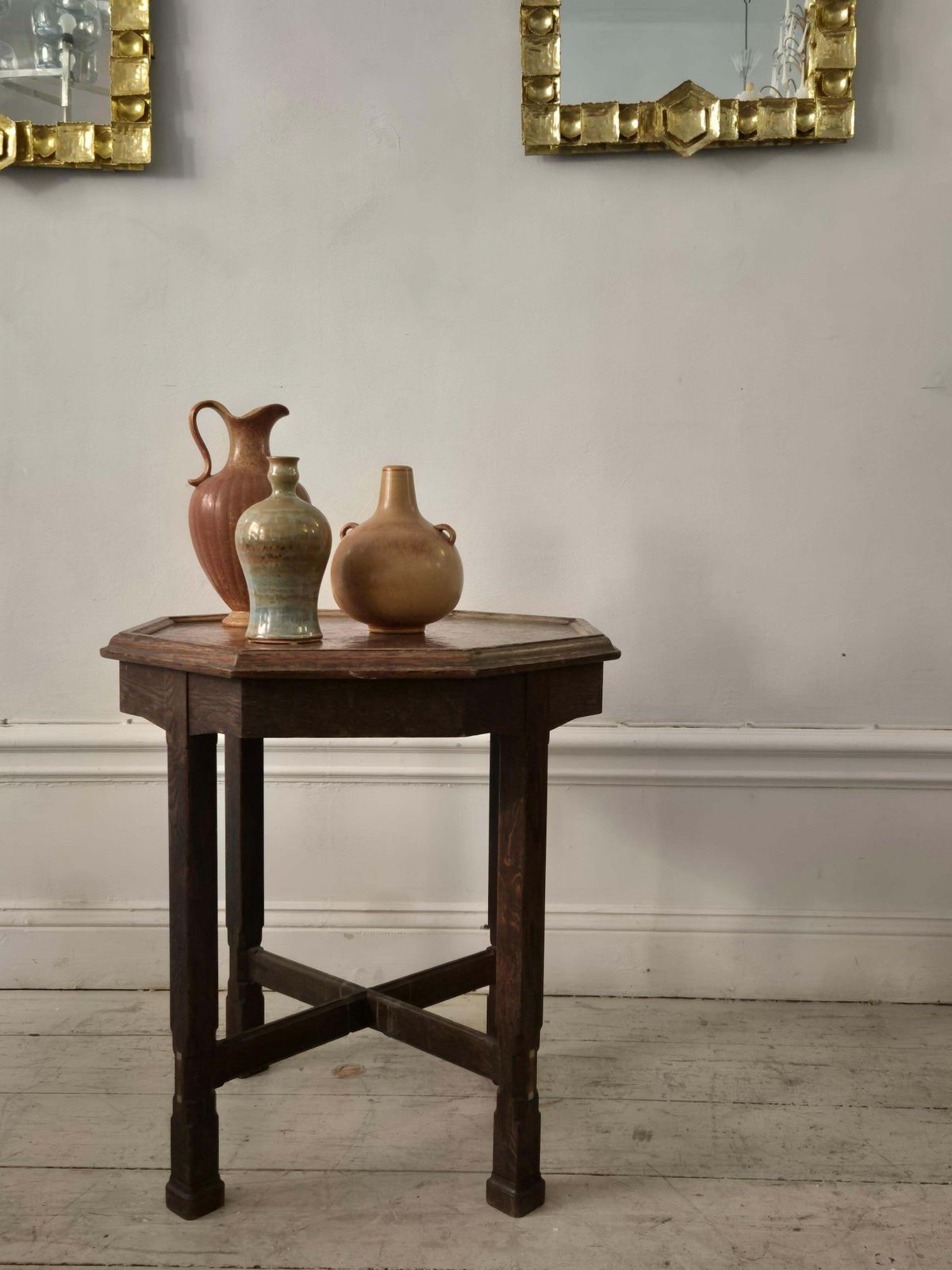 photo furniture Swedish Smoking Table, Oak With Copper Top, 1913 By Nordiska Kompaniet