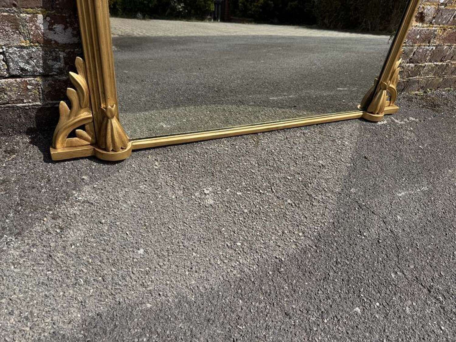A Superb Antique English 19th Century Carved Wood & Gesso Gilt Overmantle Mirror photo Home Decor