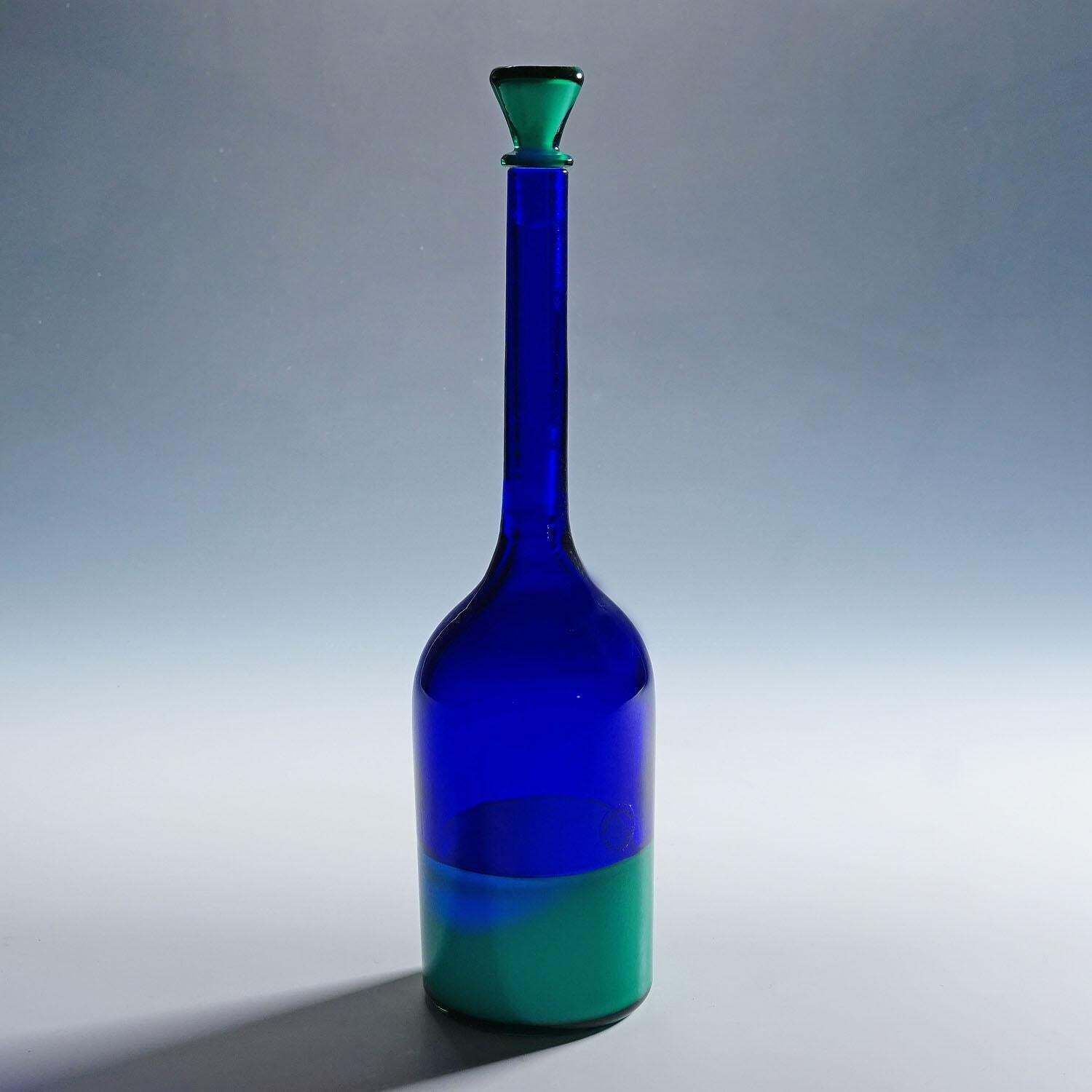 Rare Art Glass Bottle Morandiana By Gio Ponti For Venini Murano photo furniture