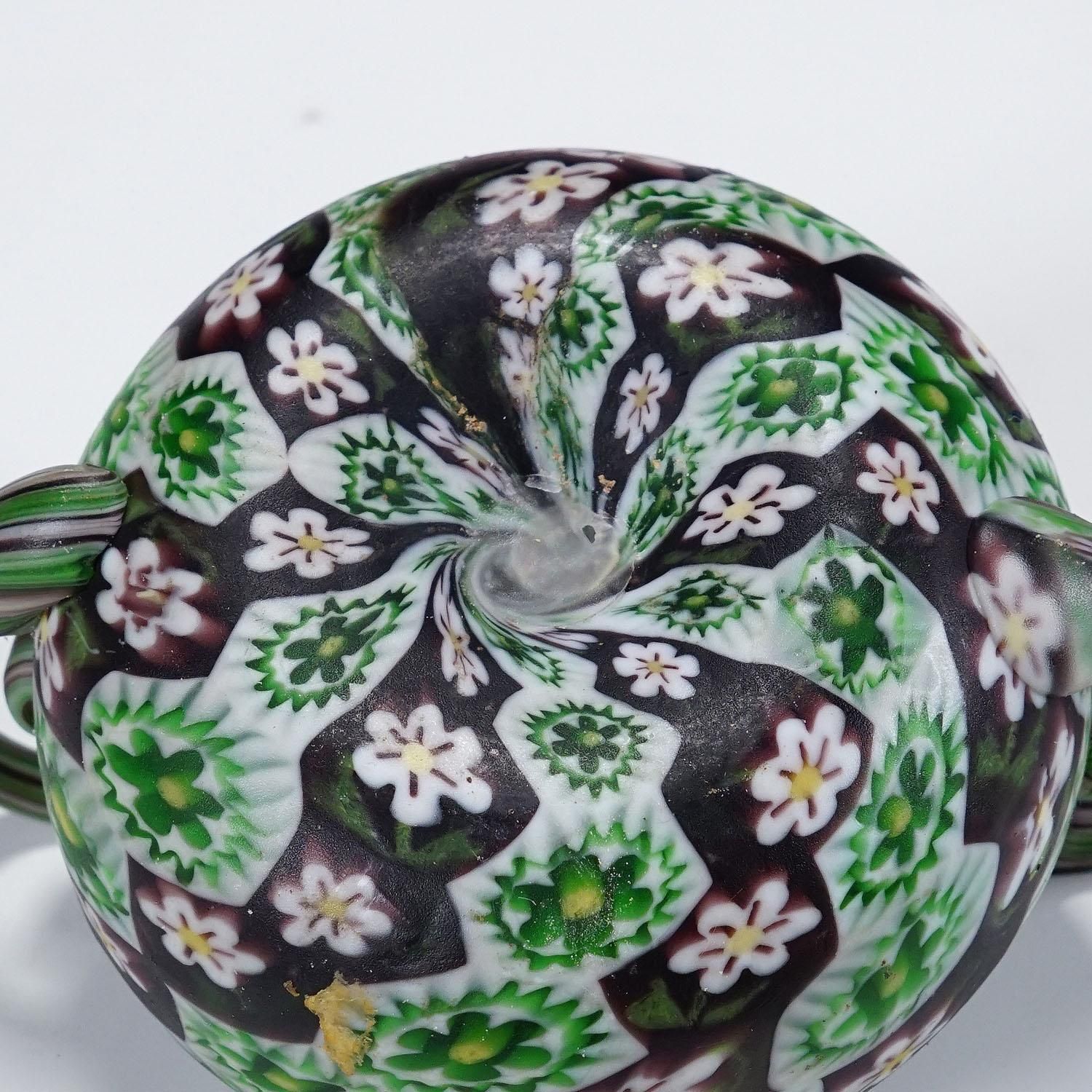 Antique Millefiori Bowl With Handles, Fratelli Toso Murano Ca. 1900s photo buy