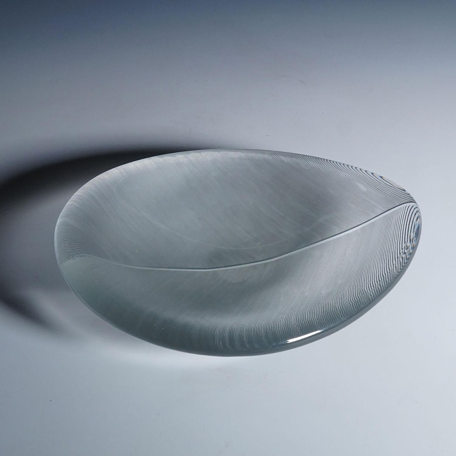 Home Decor Large Vintage Art Glass Bowl By Tapio Wirkkala For Iittala 1950s photo