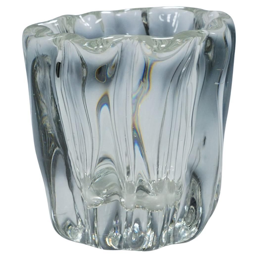 Large Stump Of A Tree Art Glass Bowl By Tapio Wirkkala For Iittala 1951