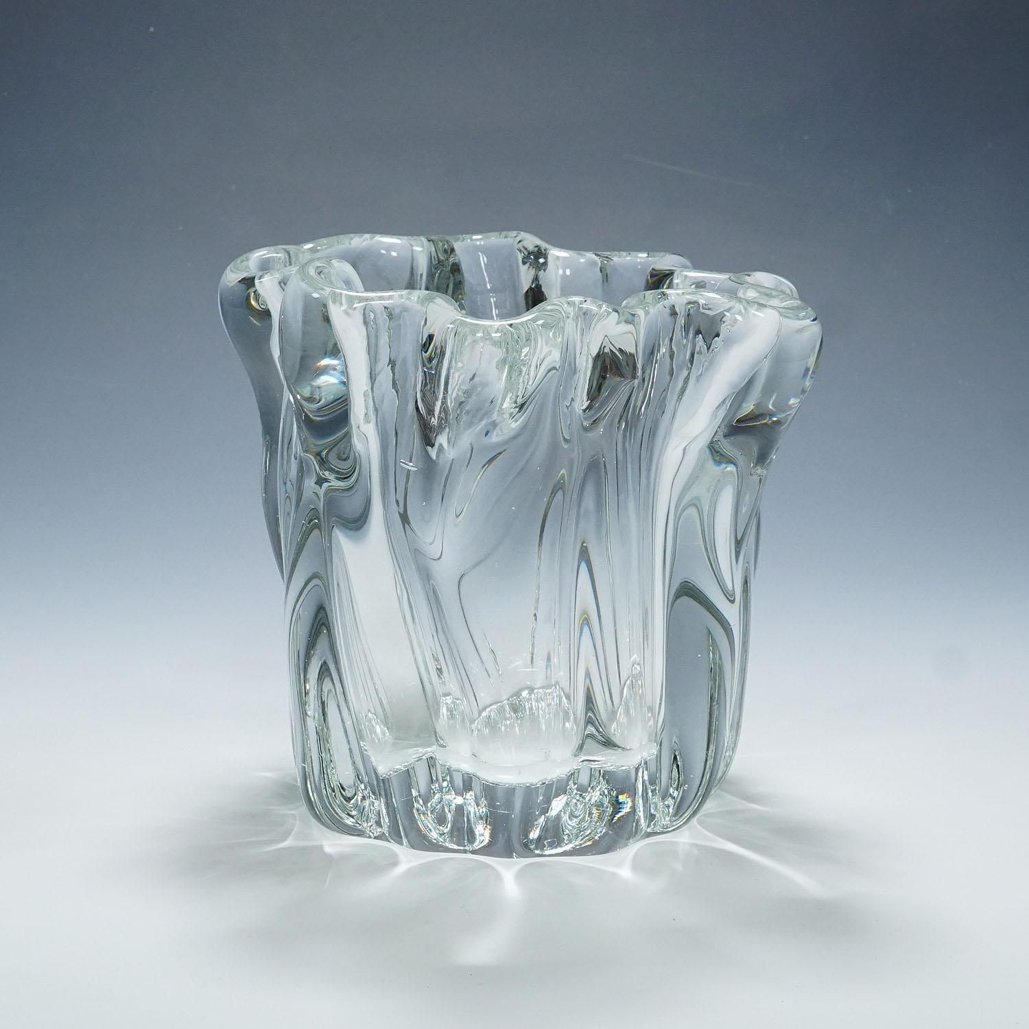 Massive Stump Of A Tree Art Glass Bowl By Tapio Wirkkala For Iittala 1951 photo for sale