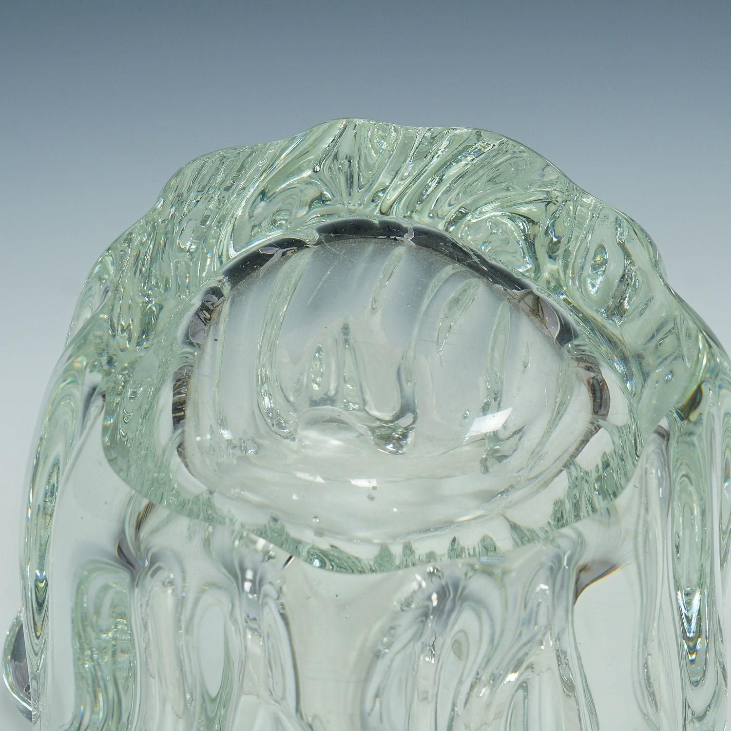 Massive Stump Of A Tree Art Glass Bowl By Tapio Wirkkala For Iittala 1951 photo vinterior