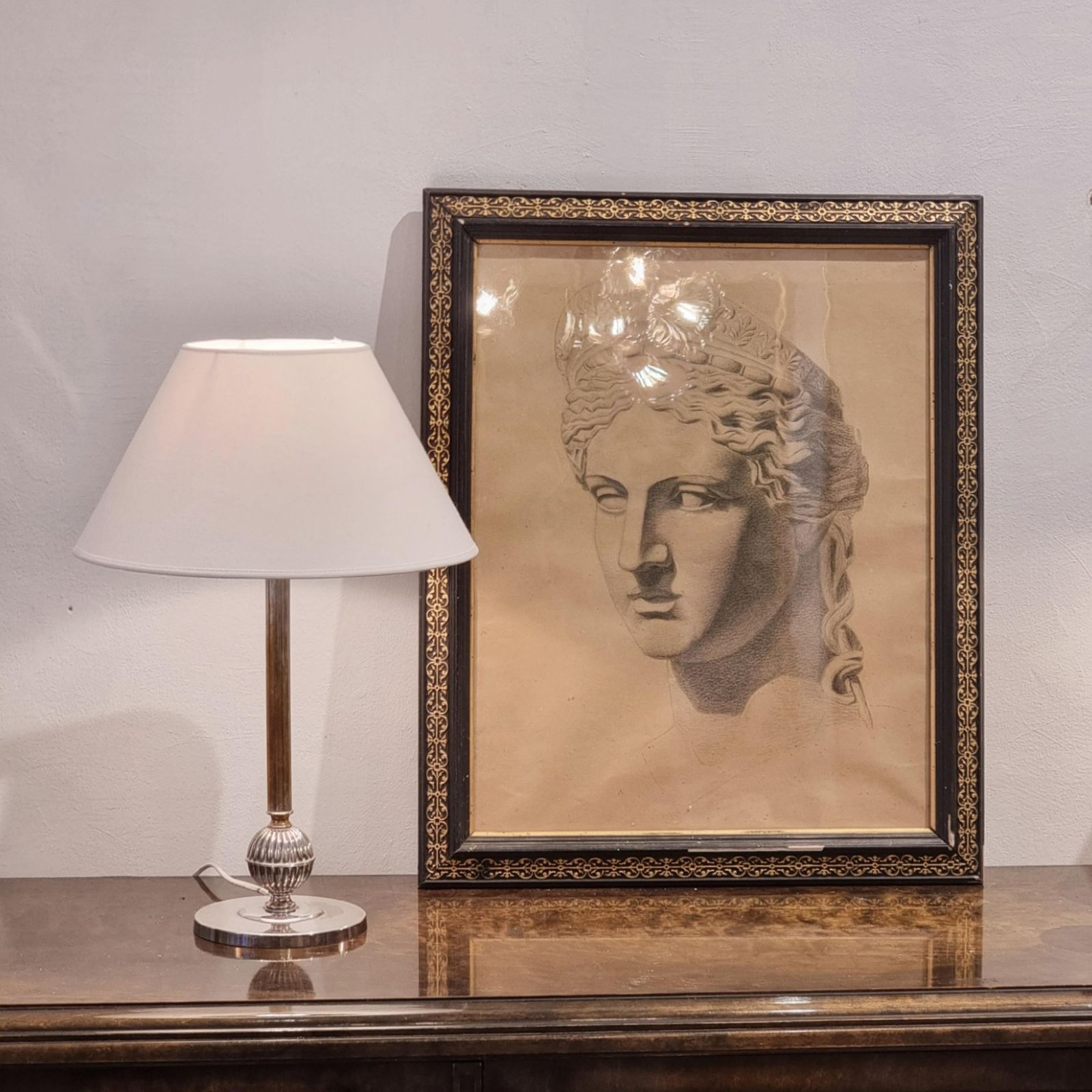 Swedish Court Jeweler Cg Hallberg, Table Lamp, Silver Plate, Swedish Grace 1930s photo vinterior