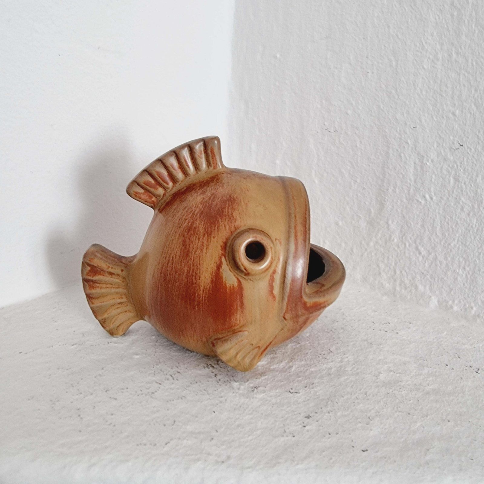 Gunnar Nylund, Ceramic Sculpture/Vase/Bowl, Shape Of Fish, Scandinavian Modern photo for sale