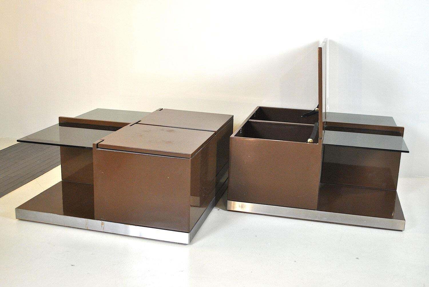 Italian Midcentury Coffee Table Dry Bar, 1970s photo for sale