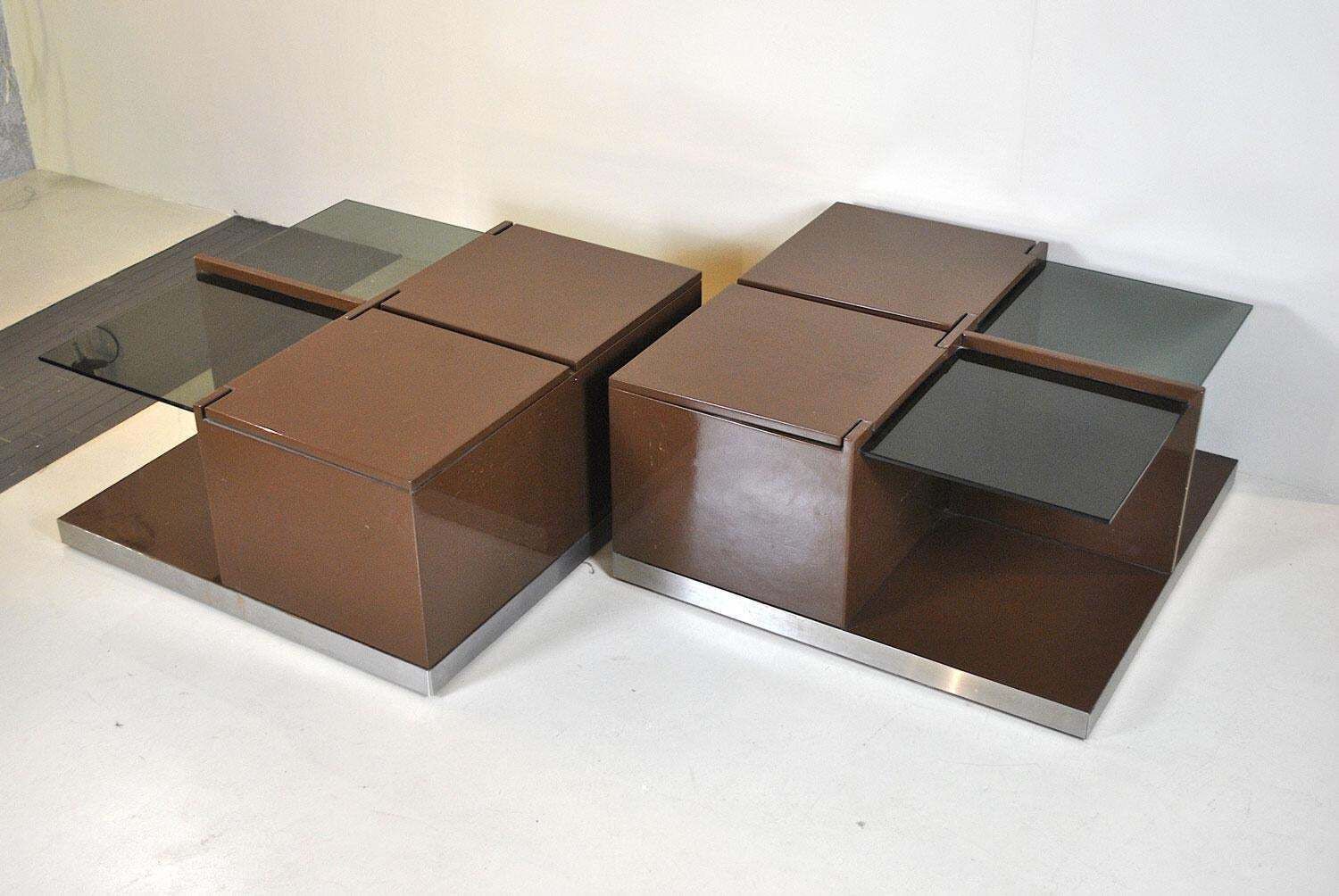 Italian Midcentury Coffee Table Dry Bar, 1970s photo vinterior